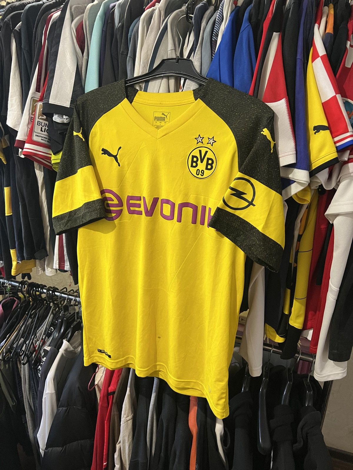 Puma × Vintage 2018/2019 PUMA BORUSSIA DORTMUND FC HOME FOOTBALL SHIRT L Size US L / EU 52-54 / 3 - 2 Thumbnail