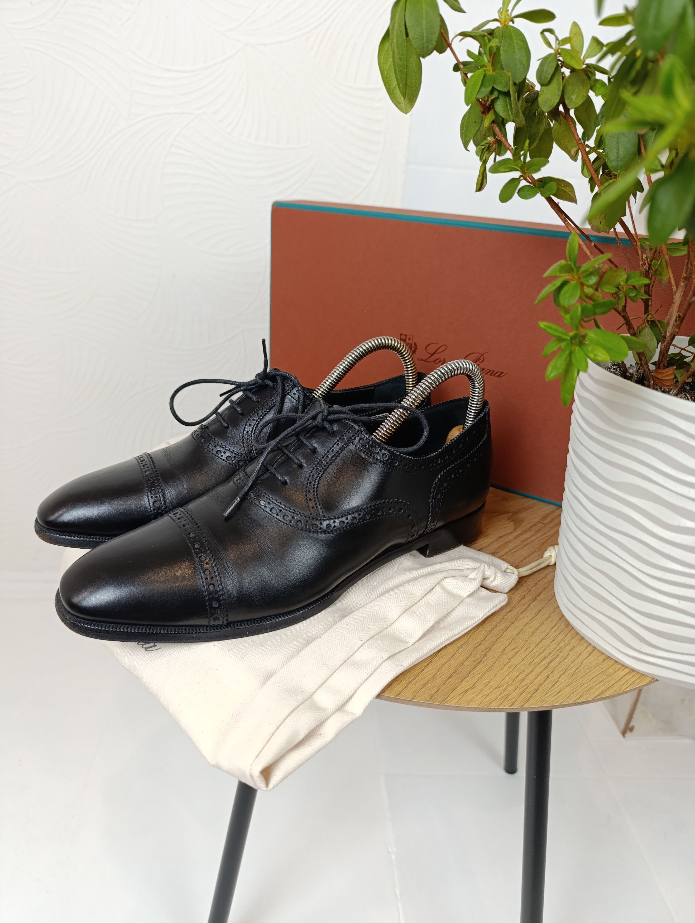 Loro Piana LORO PIANA WOMENS LEATHER OXFORD SHOES BLACK WALK Size US 8.5 / IT 38.5 - 2 Thumbnail