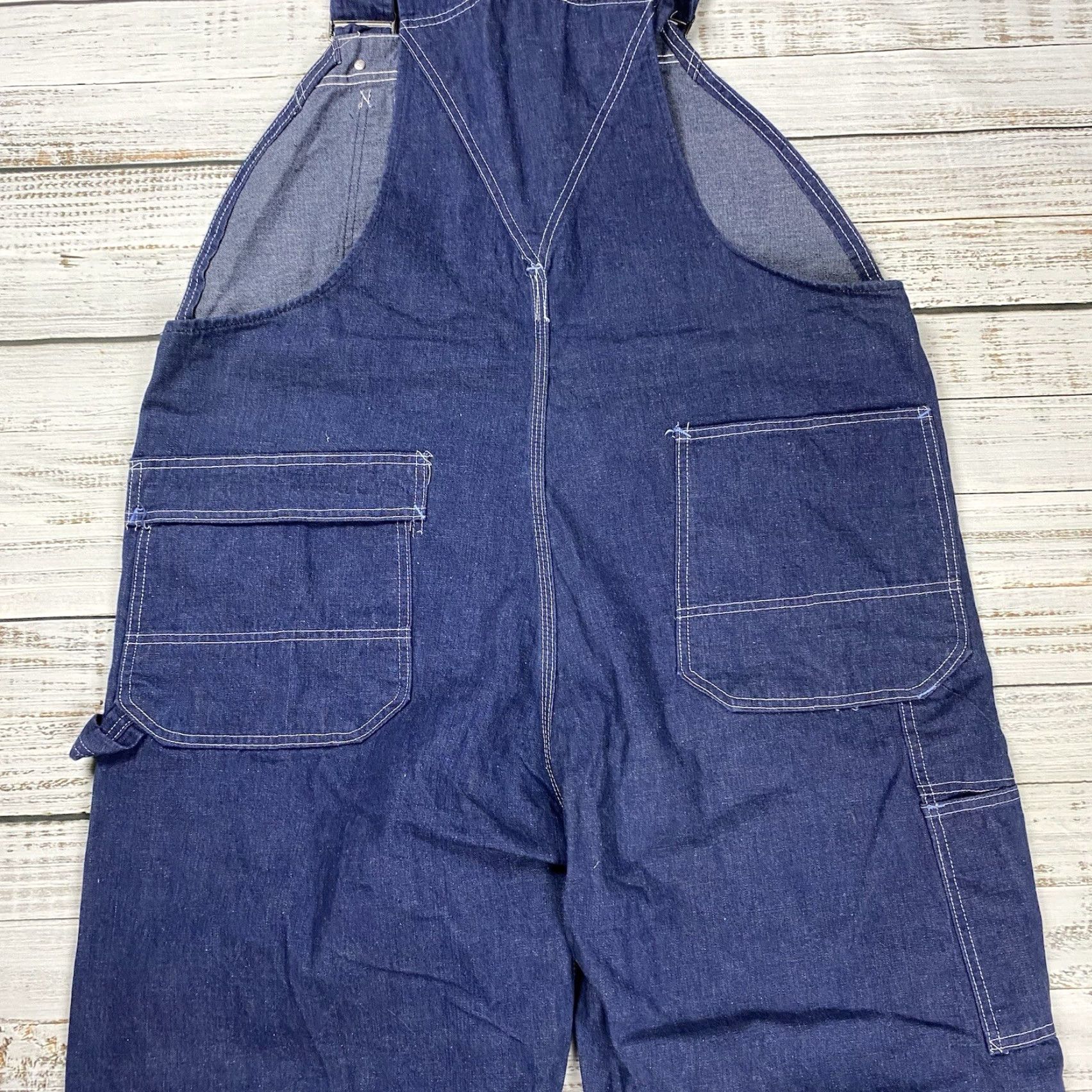 Sears VINTAGE SEARS USA OVERALLS XL BLUE DARK WASH DENIM ZIP POCKET 60S 70S Mens Size US 36 / EU 52 - 8 Thumbnail