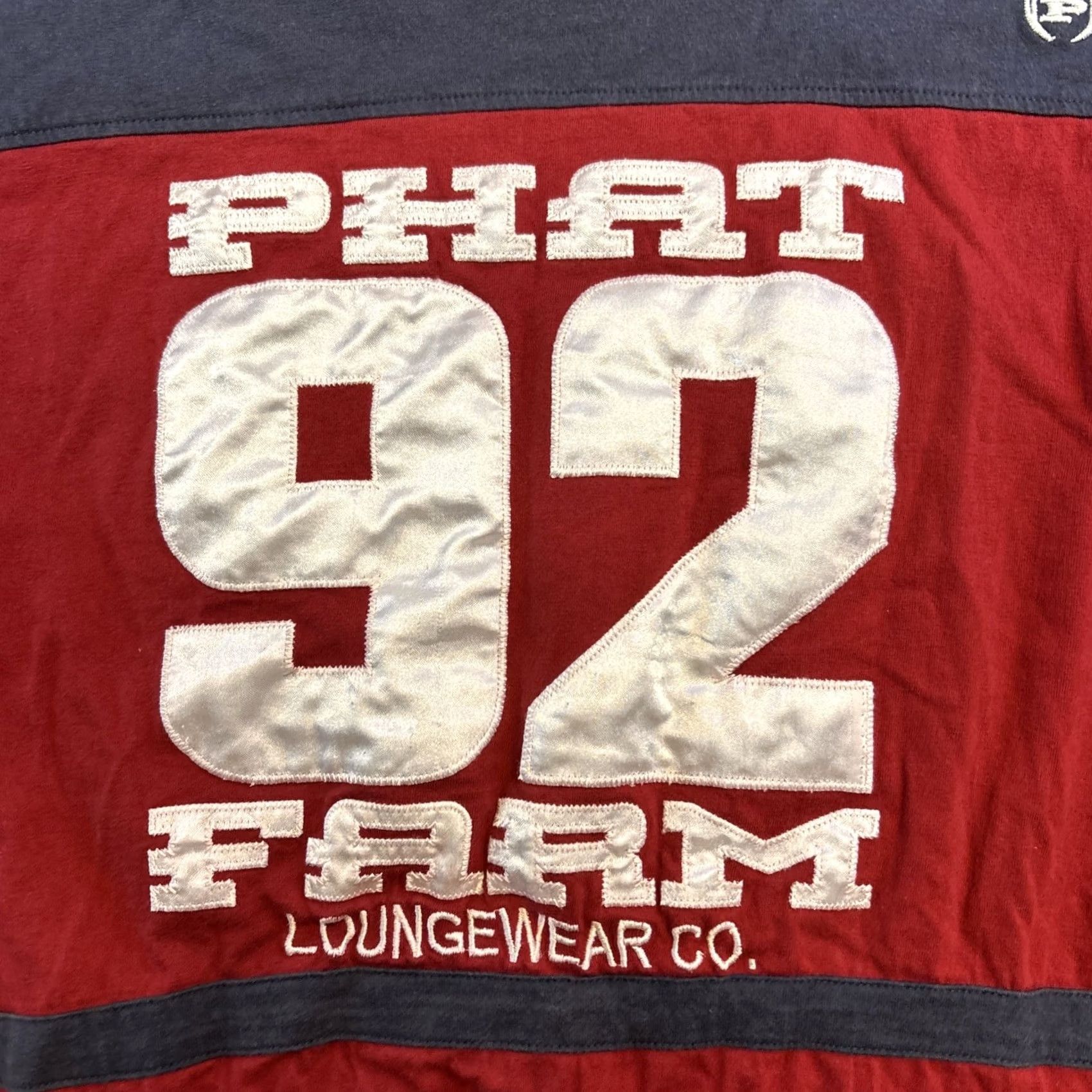 Phat Farm VINTAGE Phat Farm Rugby Style T-Shirt Long Sleeve Embroidered Red Blue Medium Men M Size US M / EU 48-50 / 2 - 2 Thumbnail