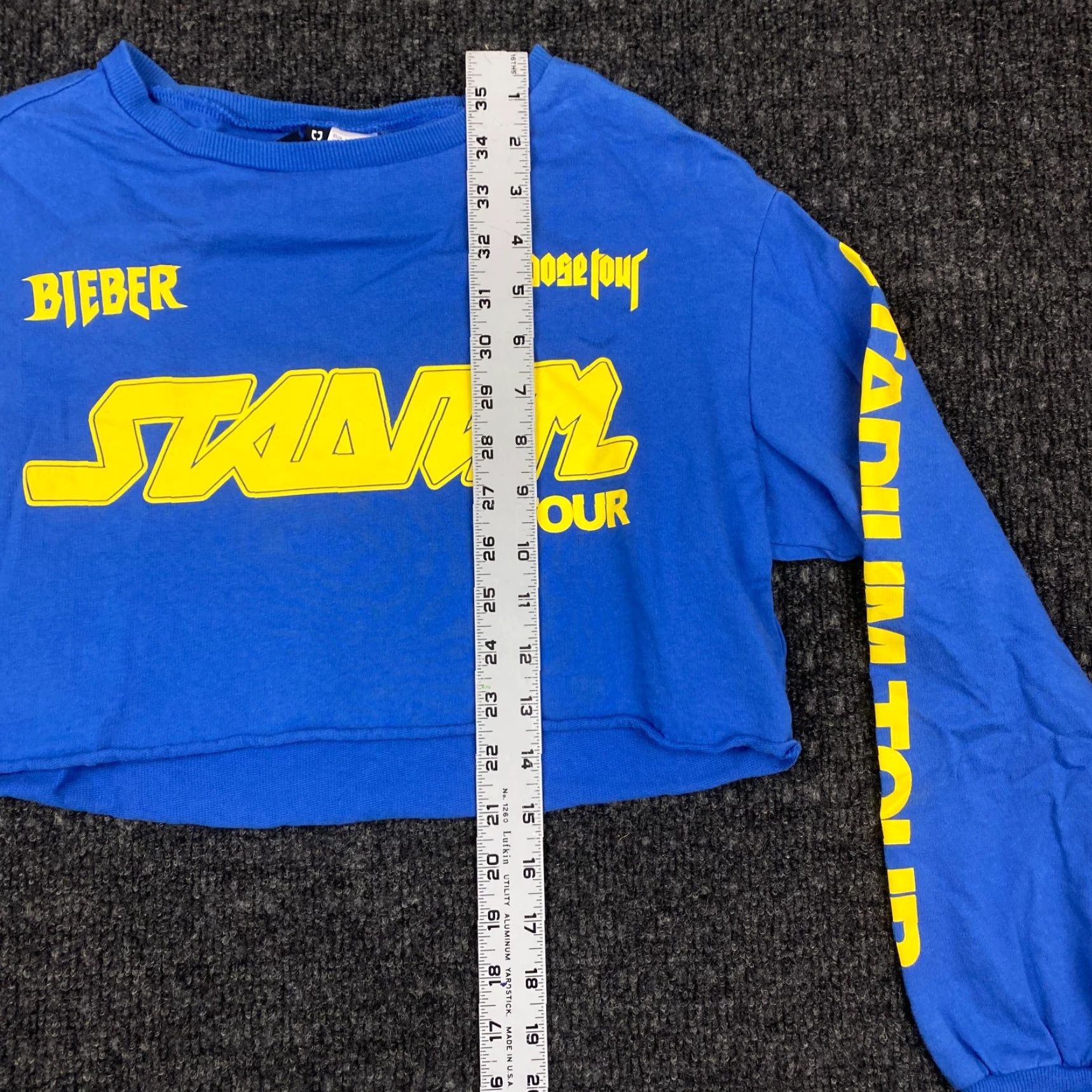 Vintage VINTAGE Justin Bieber Purpose Stadium Tour Long Sleeve Crop Top Shirt Blue Womens XS Size XS / US 0-2 / IT 36-38 - 6 Thumbnail