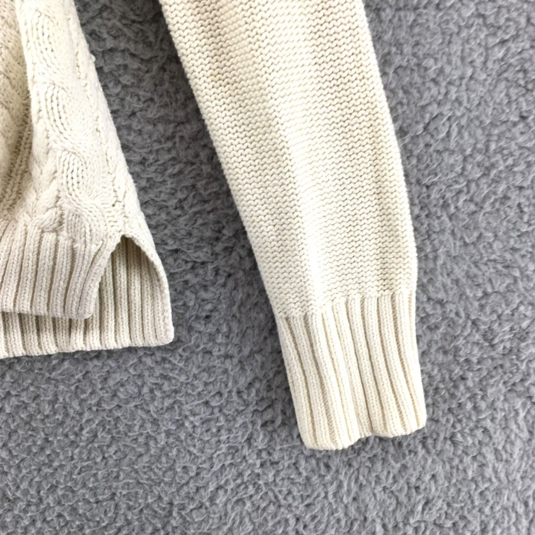 American Eagle Outfitters American Eagle Outfitters Sweater Womens Small Beige Cable Knit Cowl Neck Casual Fall Winter Knit Pullover Womens XS- Regular? Size S / US 4 / IT 40 - 3 Thumbnail