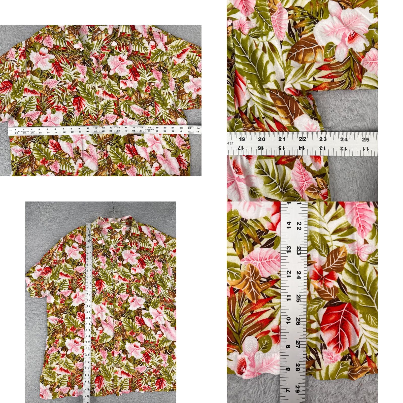 Pinko Princess Cruises Shirt Women 2XL Green Floral Rayon Hawaiian Button Up Casual Travel Short Sleeve Womens Vintage: No Size XXL / US 16-18 / IT 52-54 - 8 Thumbnail
