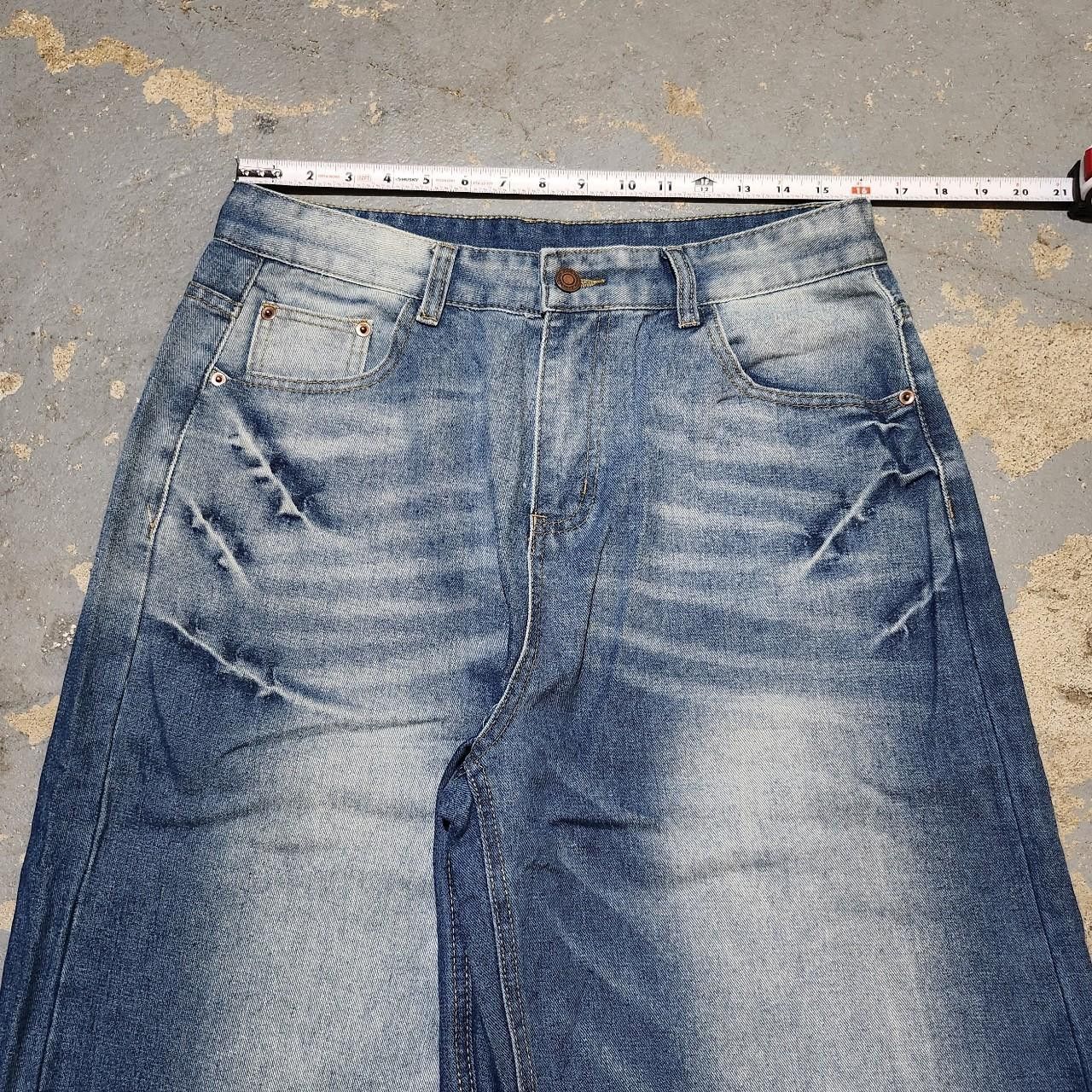Japanese Brand Faded blue baggy jeans wide leg loose fit y2k styke Size US 32 / EU 48 - 7 Thumbnail