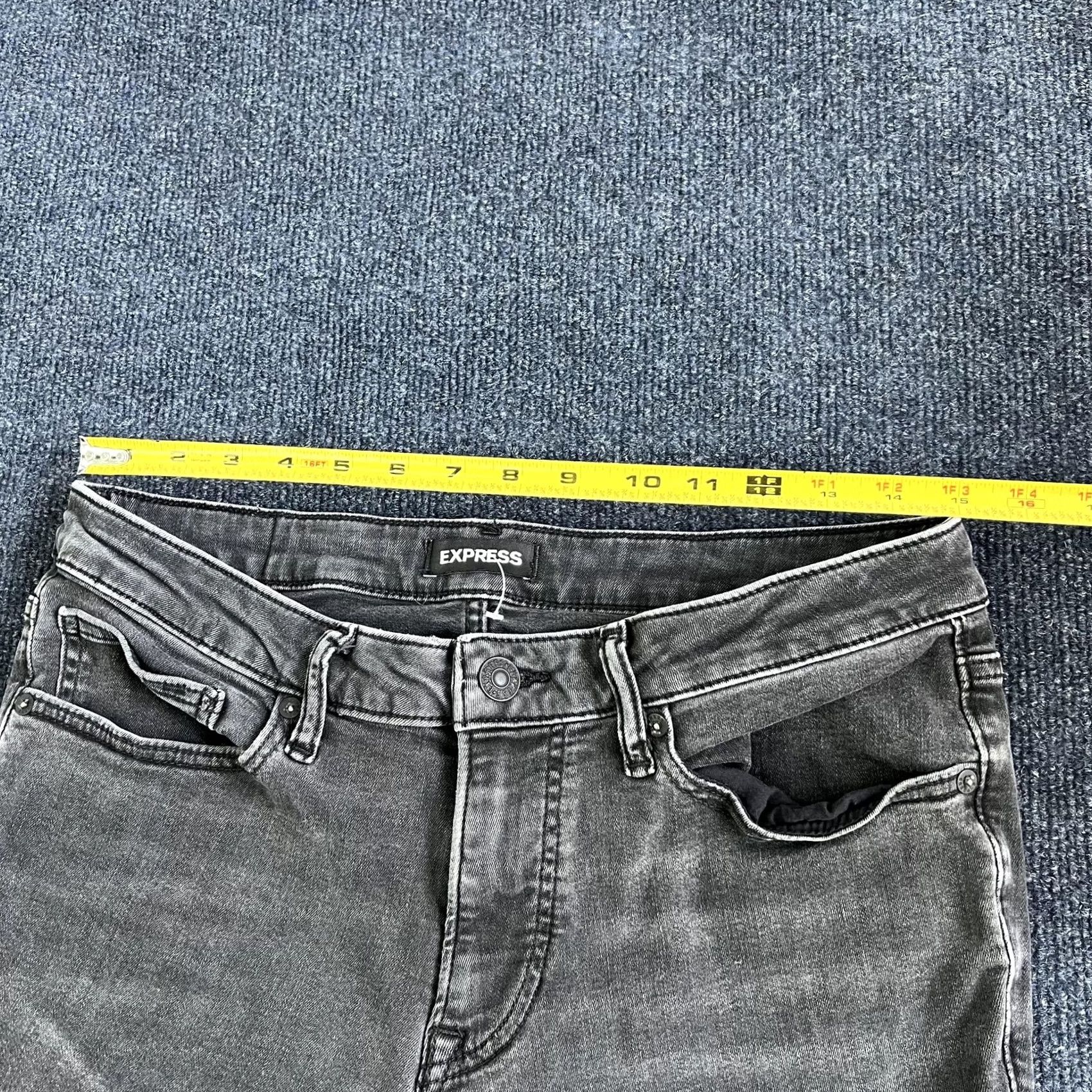 Express Express Skinny Jeans Mens 31x32 Medium Gray Denim Slim Fit Stretch Casual Jeans Size US 31 - 7 Thumbnail
