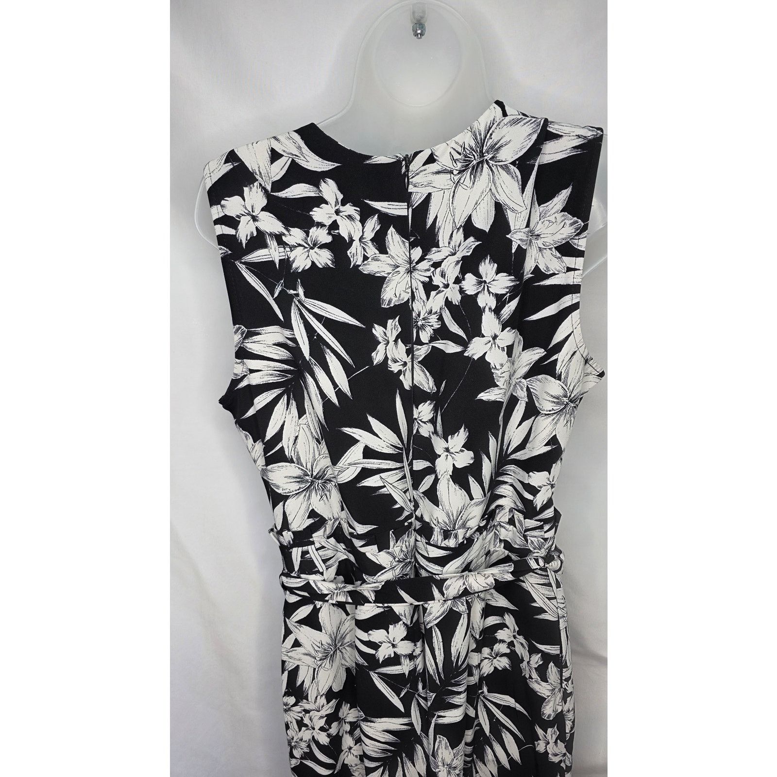 Other ECI Black & White Floral Cropped Wide Leg Pant Jumpsuit Size 28" / US 6 / IT 42 - 10 Thumbnail