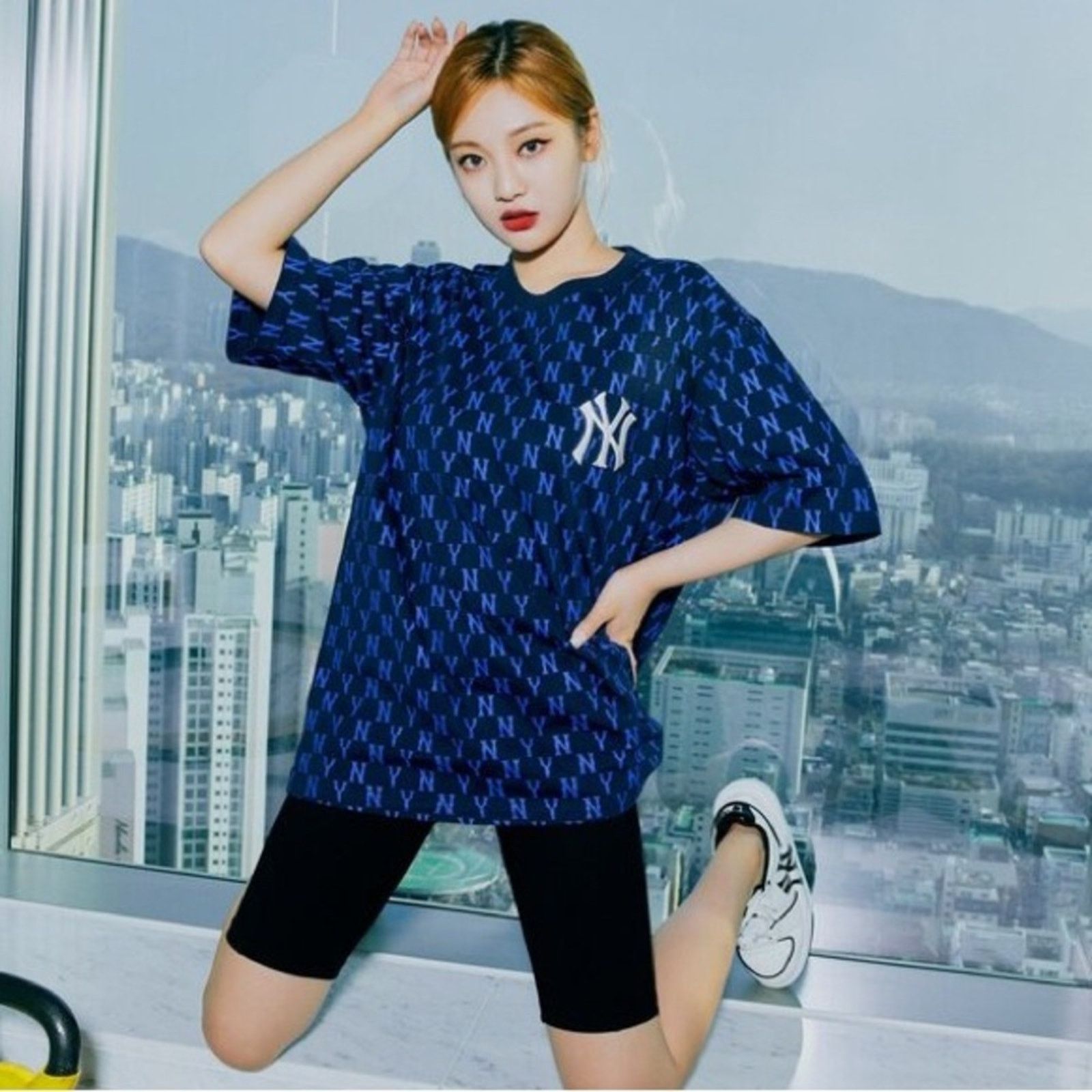 MLB aespa MLB Korea NY Yankees Monogram Logo Woven Nylon Blue M Size 28" / US 6 / IT 42 - 16 Thumbnail