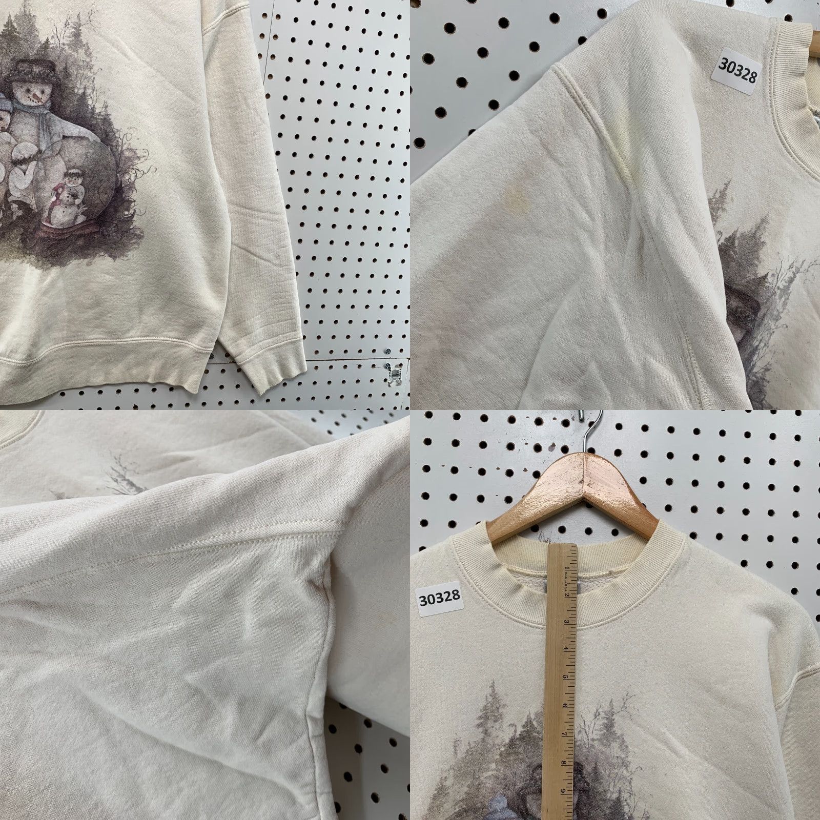 Fruit Of The Loom VINTAGE Snowman Campfire Winter Graphic Crewneck Sweatshirt Men M White 90s Christmas Winter Fruit of the Loom Sweatshirt Mens Size US M / EU 48-50 / 2 - 9 Thumbnail