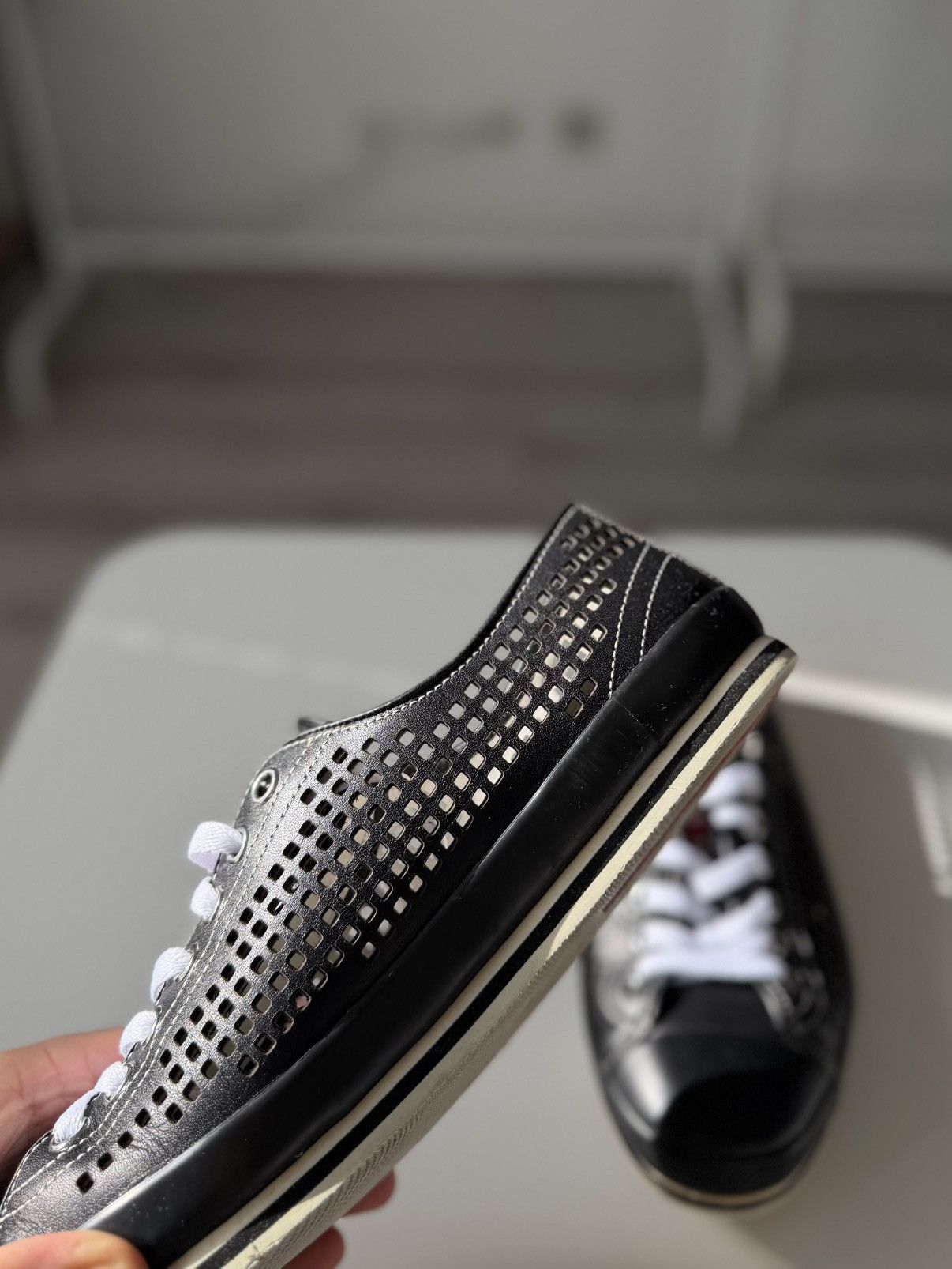 Prada Prada Sport Linea Rossa perforated leather sneakers vintage Size US 7.5 / EU 40-41 - 10 Thumbnail