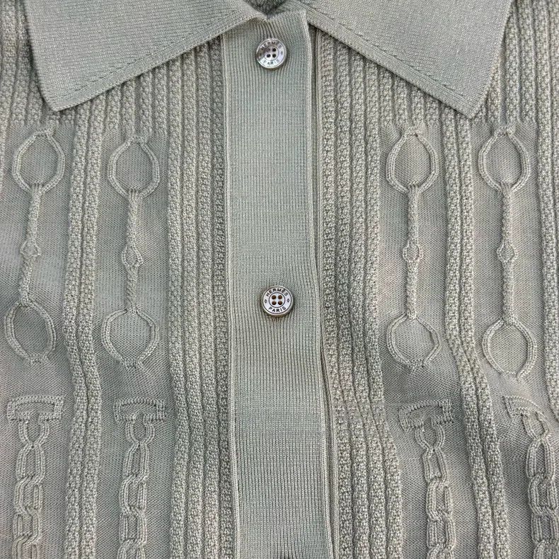 Hermes Hermes Khaki Chain Pattern Semi-Wool Sweater Size S / US 4 / IT 40 - 9 Thumbnail