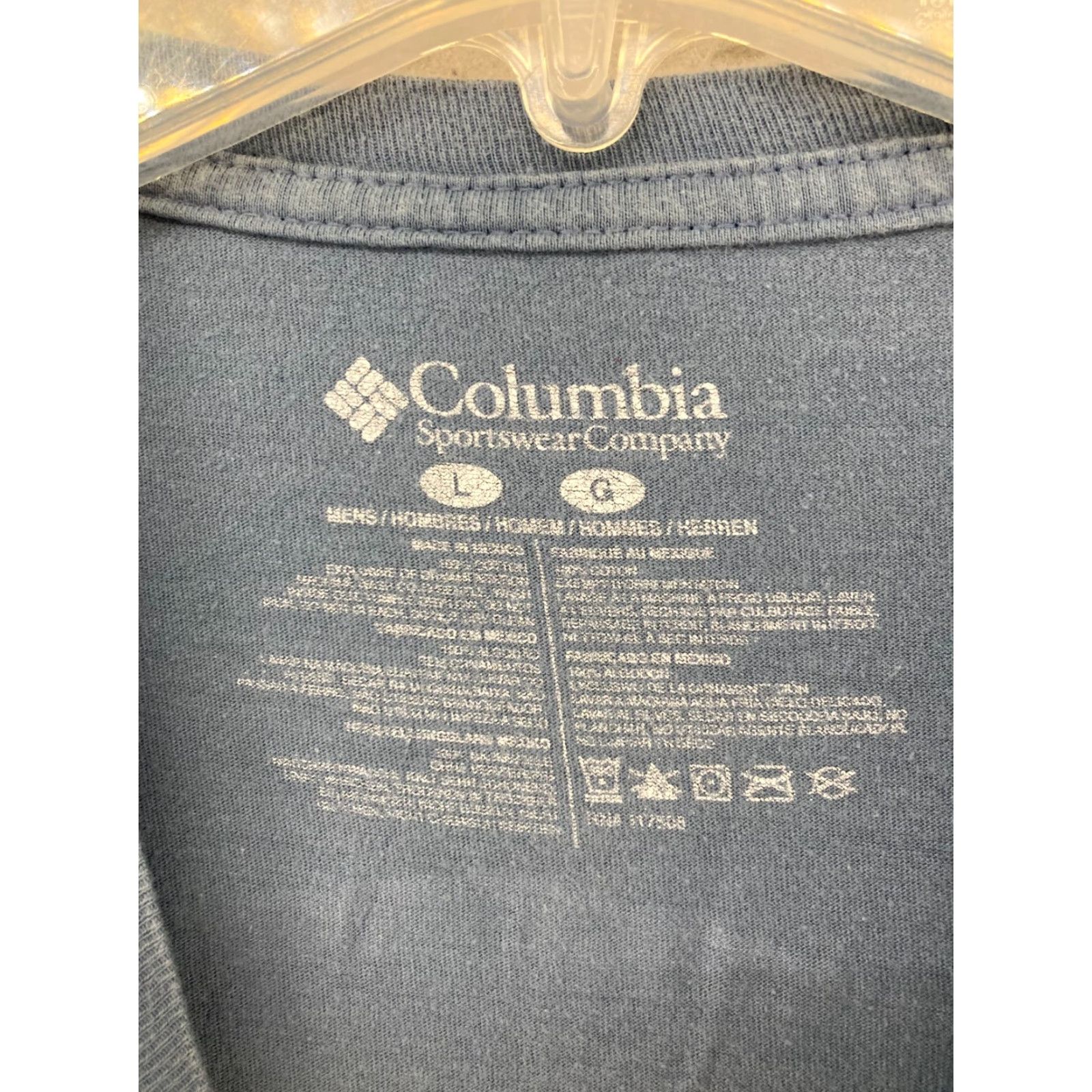 Vintage Columbia Men's T-Shirt Large Blue Bear Graphic Print Short Sleeve Jersey Crew Neck All Seasons Outdoor Casual Size US L / EU 52-54 / 3 - 7 Thumbnail