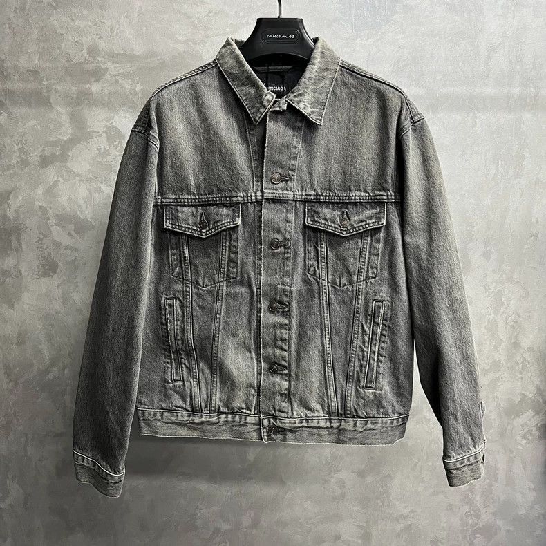 Balenciaga Balenciaga latest gray back logo washed denim jacket-2506 Size US M / EU 48-50 / 2 - 1 Thumbnail
