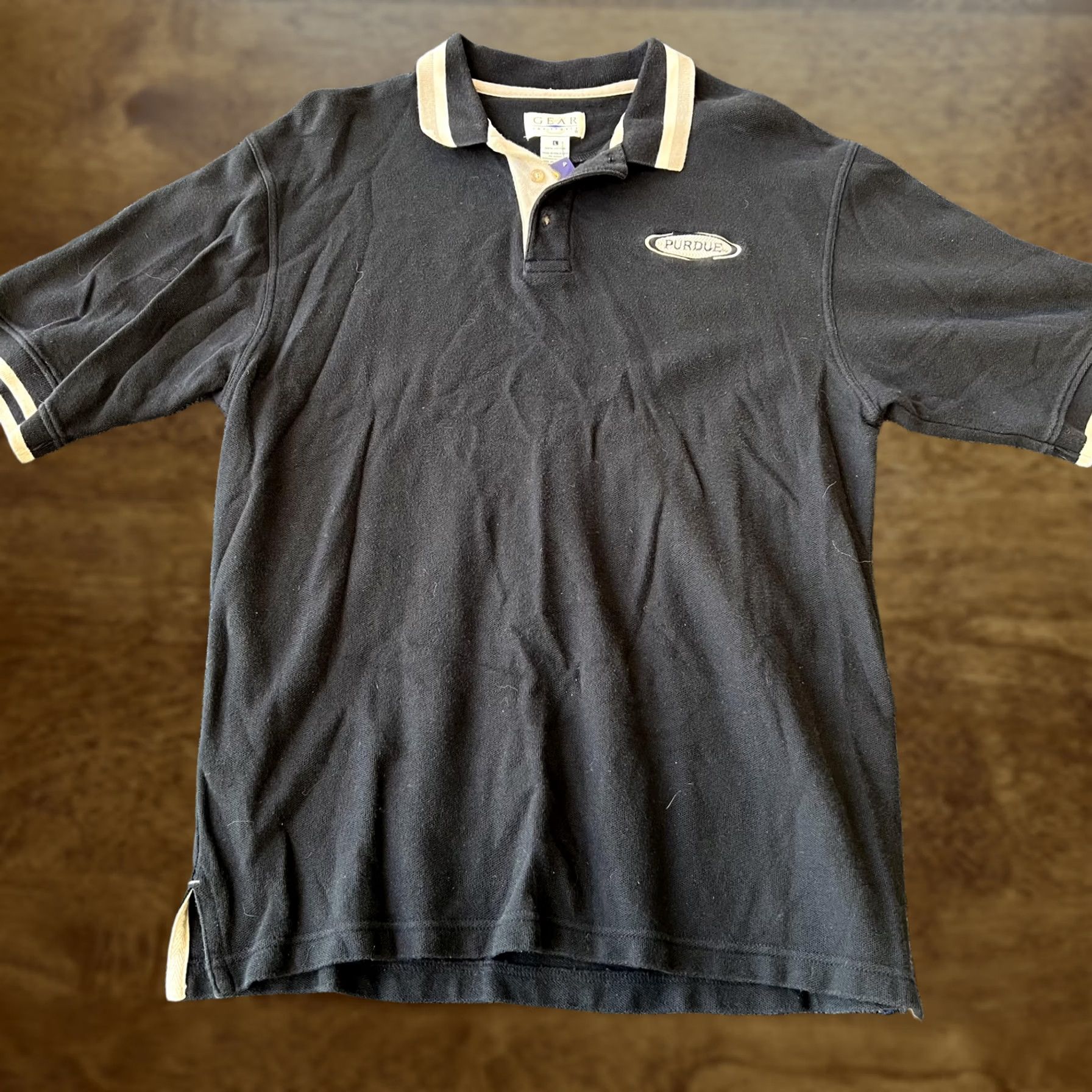 Vintage VINTAGE Purdue Polo Shirt Mens L Black Tan Collegiate Gear For Sports 90s Style Size US L / EU 52-54 / 3 - 1 Thumbnail