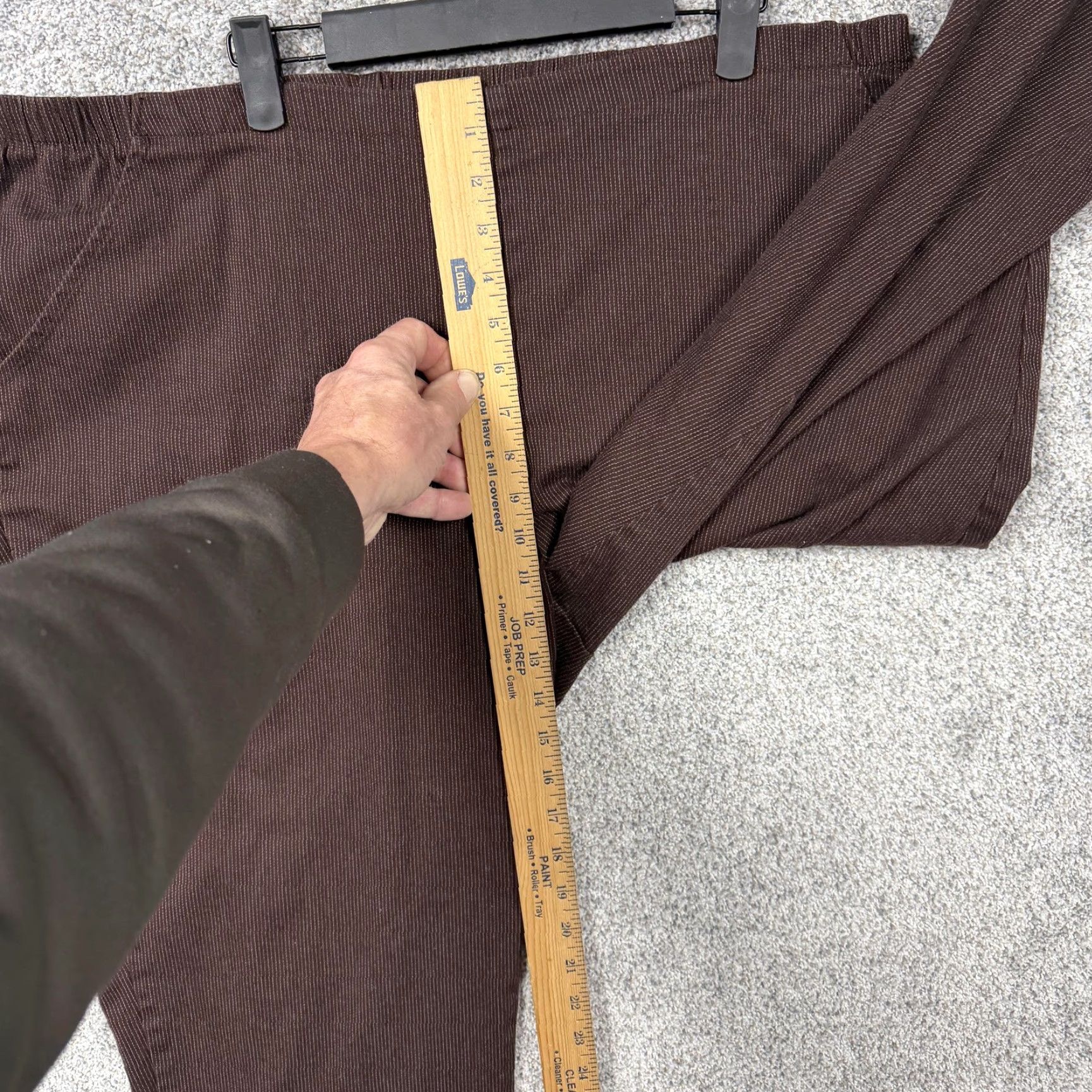 Vintage Just My Size Dress Pants Womens 3X Brown Pinstripe Stretch Dark Academia Size 40" / US 18 - 5 Thumbnail