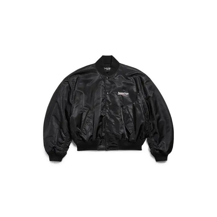 Balenciaga o1bcso1str0426 555 / Political Campaign Varsity Jacket Black Size L / US 10 / IT 46 - 1 Thumbnail