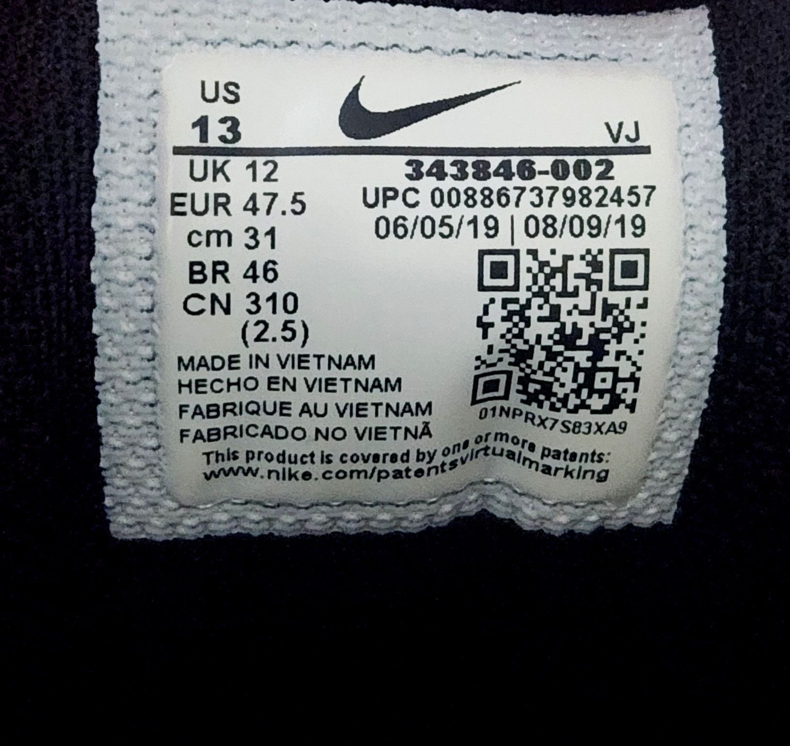 Nike Air Max Torch 4 Black Anthracite Silver 13 343846-002