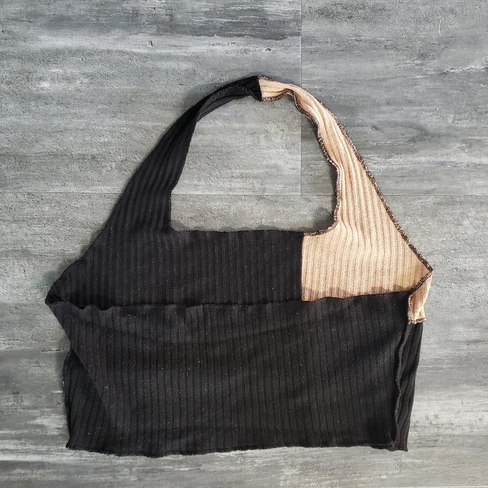 Shein Black Nude Colorblock SHEIN Cropped Halter Size L / US 10 / IT 46 - 2 Thumbnail