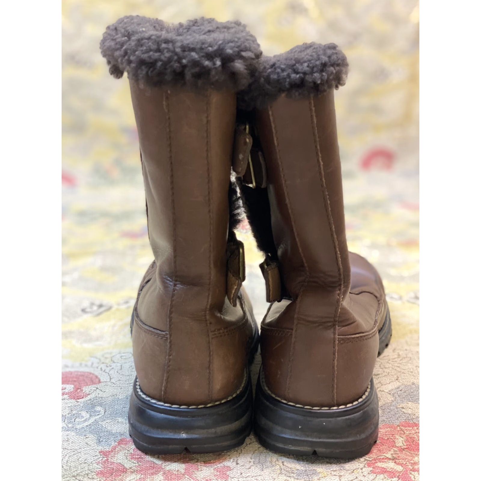 Ugg UGG Boots Women Leather Brown Sheepskin F8004F Side Straps Size 7 Winter Casual Shoes Size US 6 / IT 36 - 5 Thumbnail