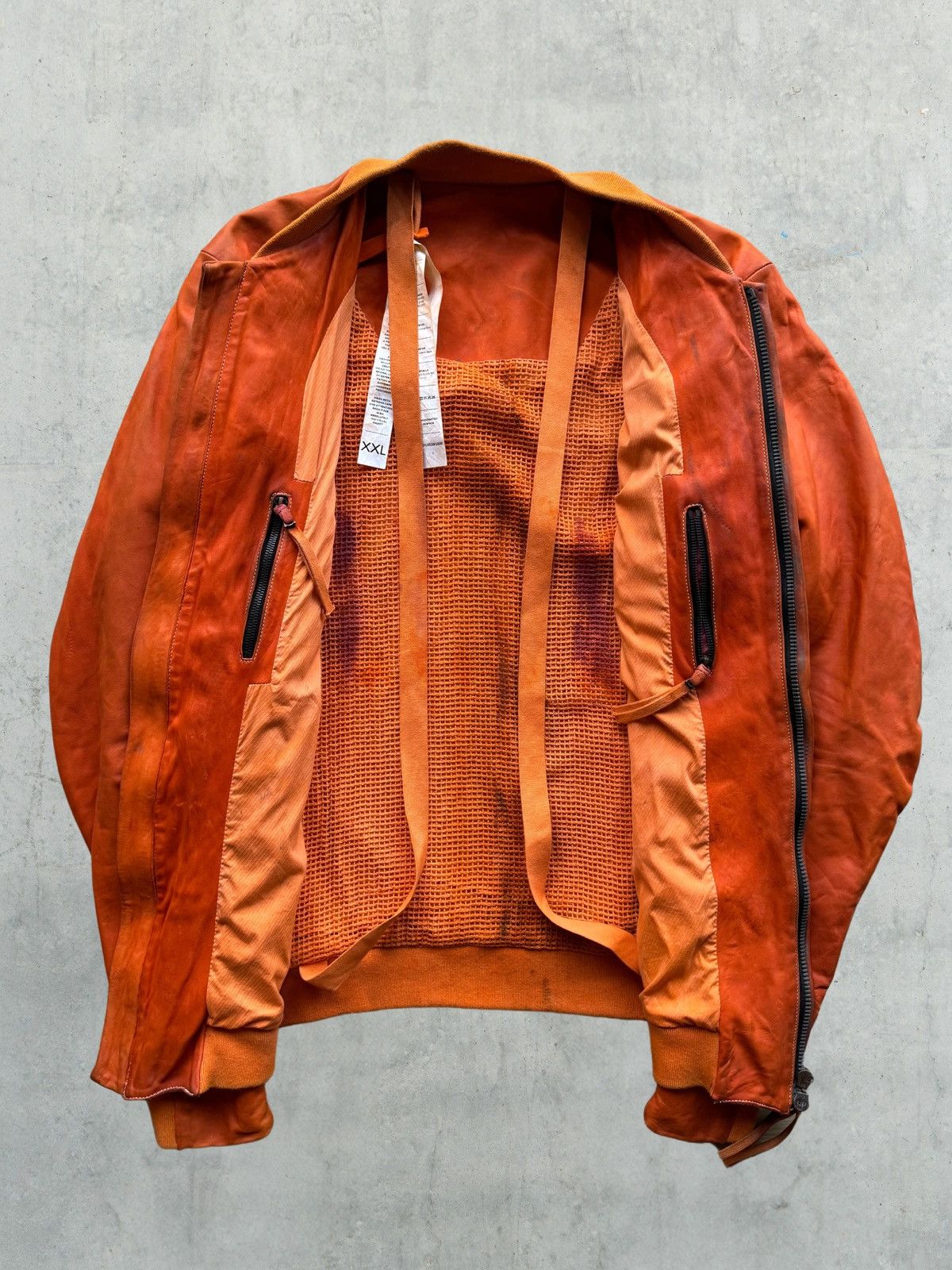Boris Bidjan Saberi Boris Bidjan Saberi J3 Veg-Tanned Leather Bomber Jacket Size US XXL / EU 58 / 5 - 3 Thumbnail
