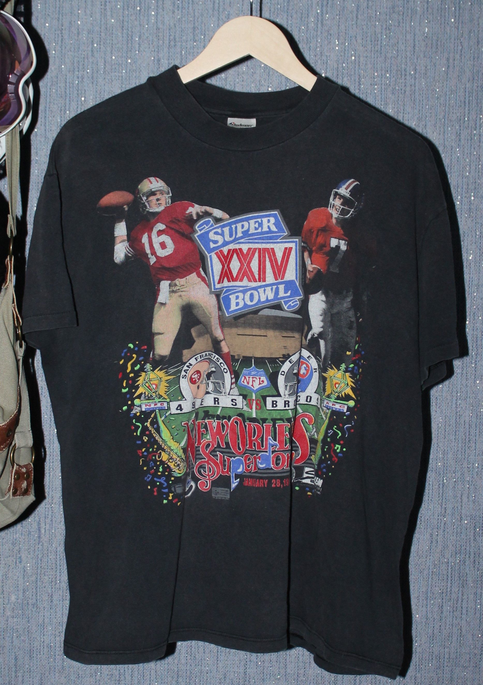 Vintage San Francisco 49ers Joe Montana Denver Broncos John Elway Supe –  Yesterday's Attic