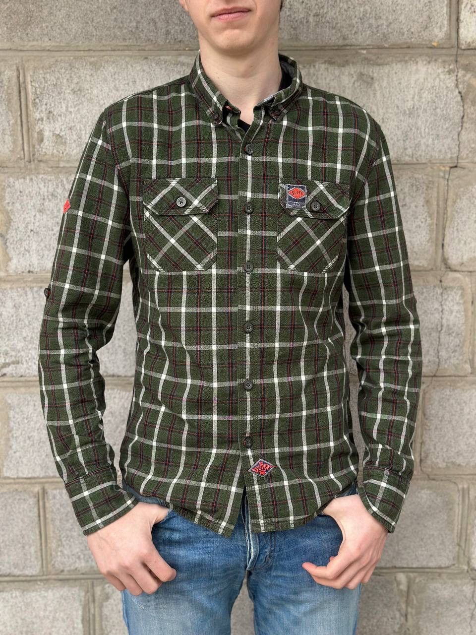 Flannel VTG Japan Style Checked Shirt Superdry Size M Man Green 00s Size US M / EU 48-50 / 2 - 1 Thumbnail