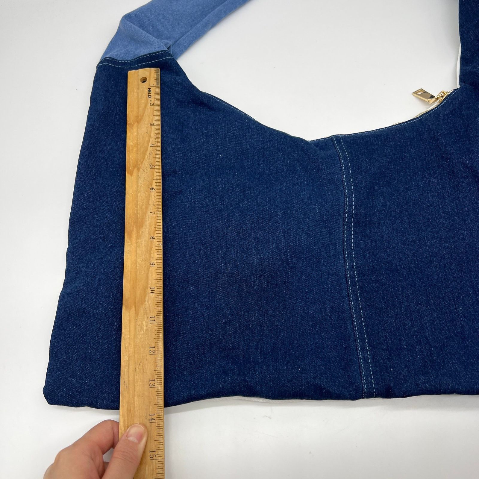 Other Attitudes by Renee Denim Patchwork Shoulder Bag Denim Combo Size ONE SIZE - 8 Thumbnail