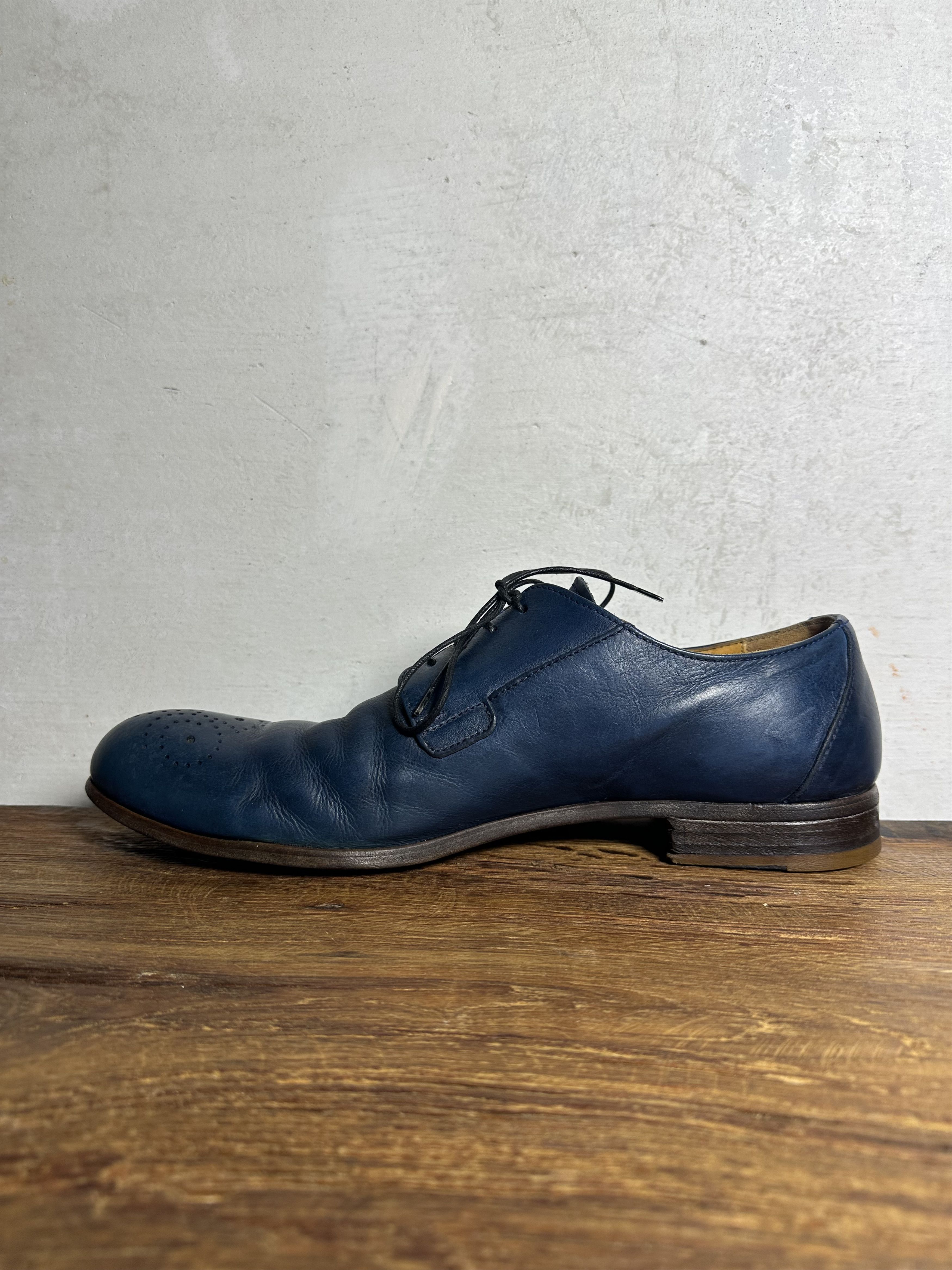 MoMA Moma Blue Lace-Up Shoes Size US 12 / EU 45 - 6 Thumbnail