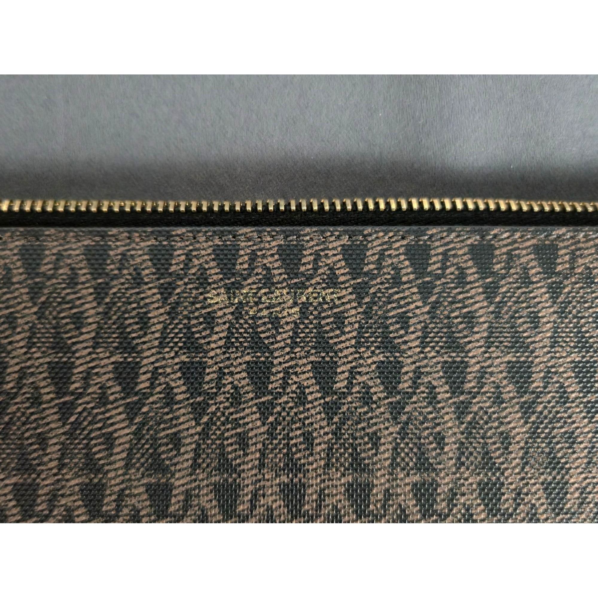 Saint Laurent Paris Saint Laurent Monogram Coated Canvas & Leather Pouch With Go Size ONE SIZE - 5 Thumbnail