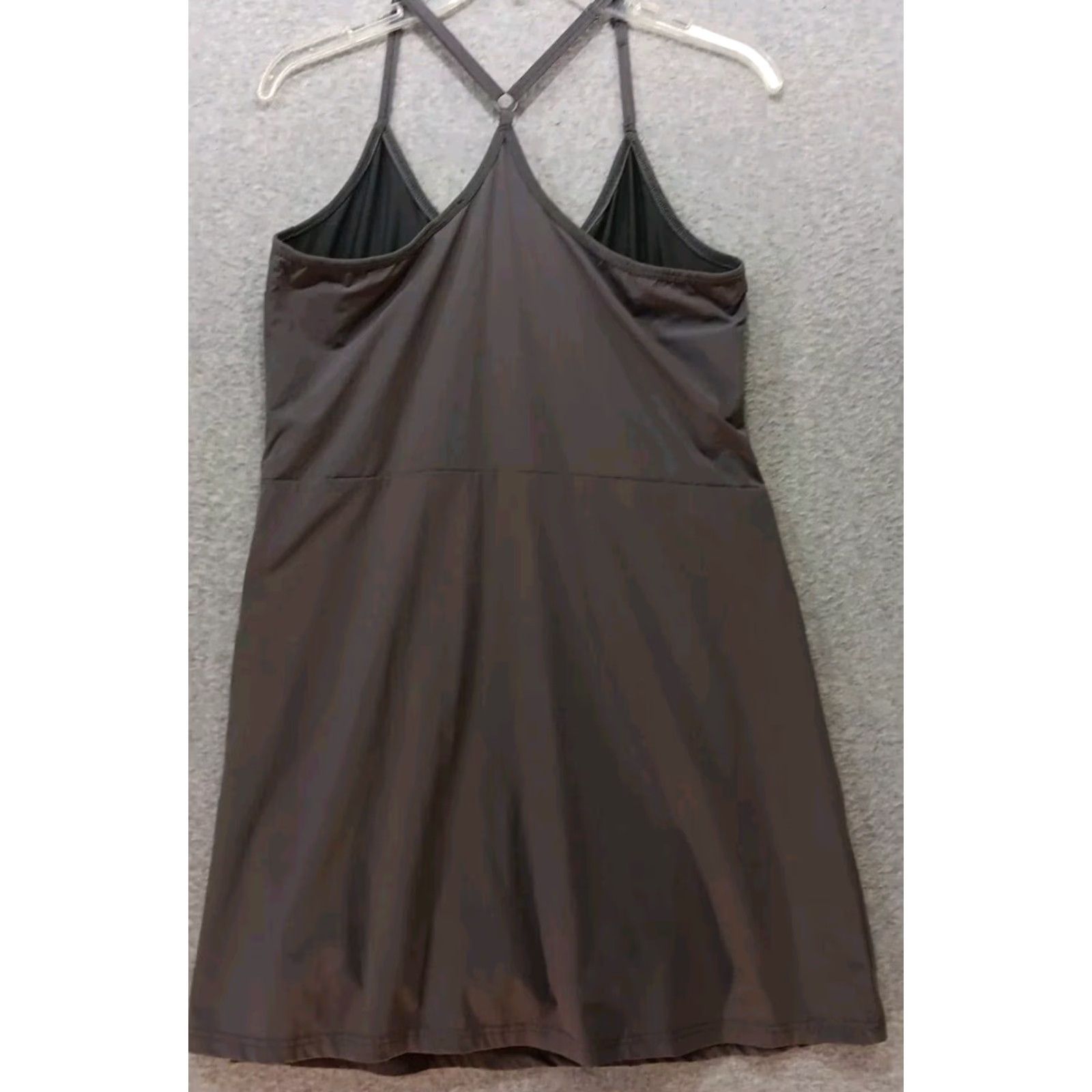 Vintage Crane Dress Women's L Gray Activewear Built-in Shorts Sleeveless Scoop Neck Outdoor Casual Regular Style Basic Pattern Solid Size 36" / US 14 / IT 50 - 4 Thumbnail
