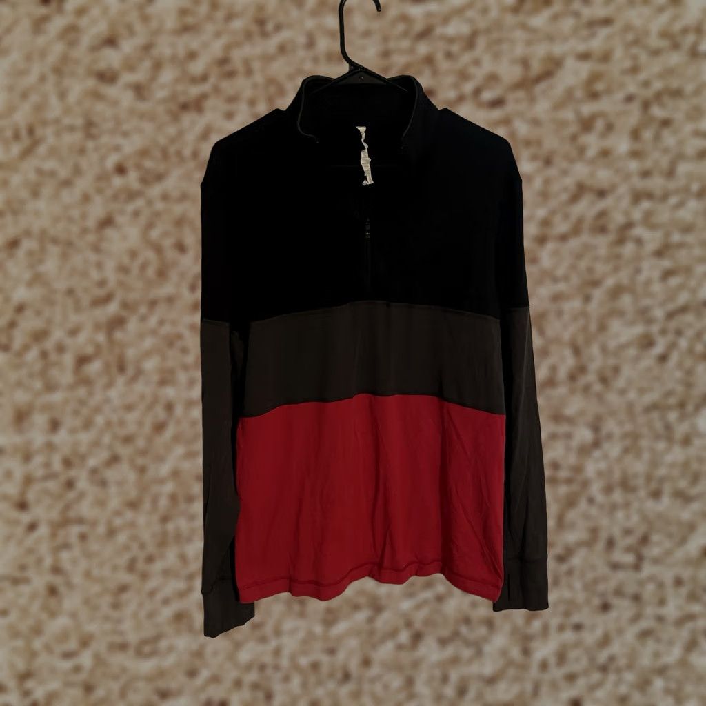 Lululemon Lululemon Performance Pullover 1/4 Quarter Zip Black Gray Red Men's Large Size US L / EU 52-54 / 3 - 1 Thumbnail
