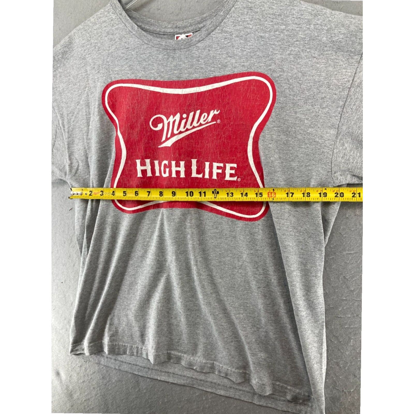 Vintage Miller High Life Mens T Shirt XL Extra Large Gray American Made Size US XL / EU 56 / 4 - 2 Thumbnail