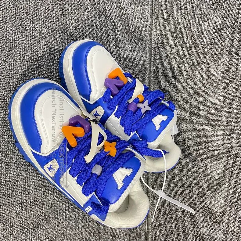 Louis Vuitton Blue and White Fat Ding Men's Shoes