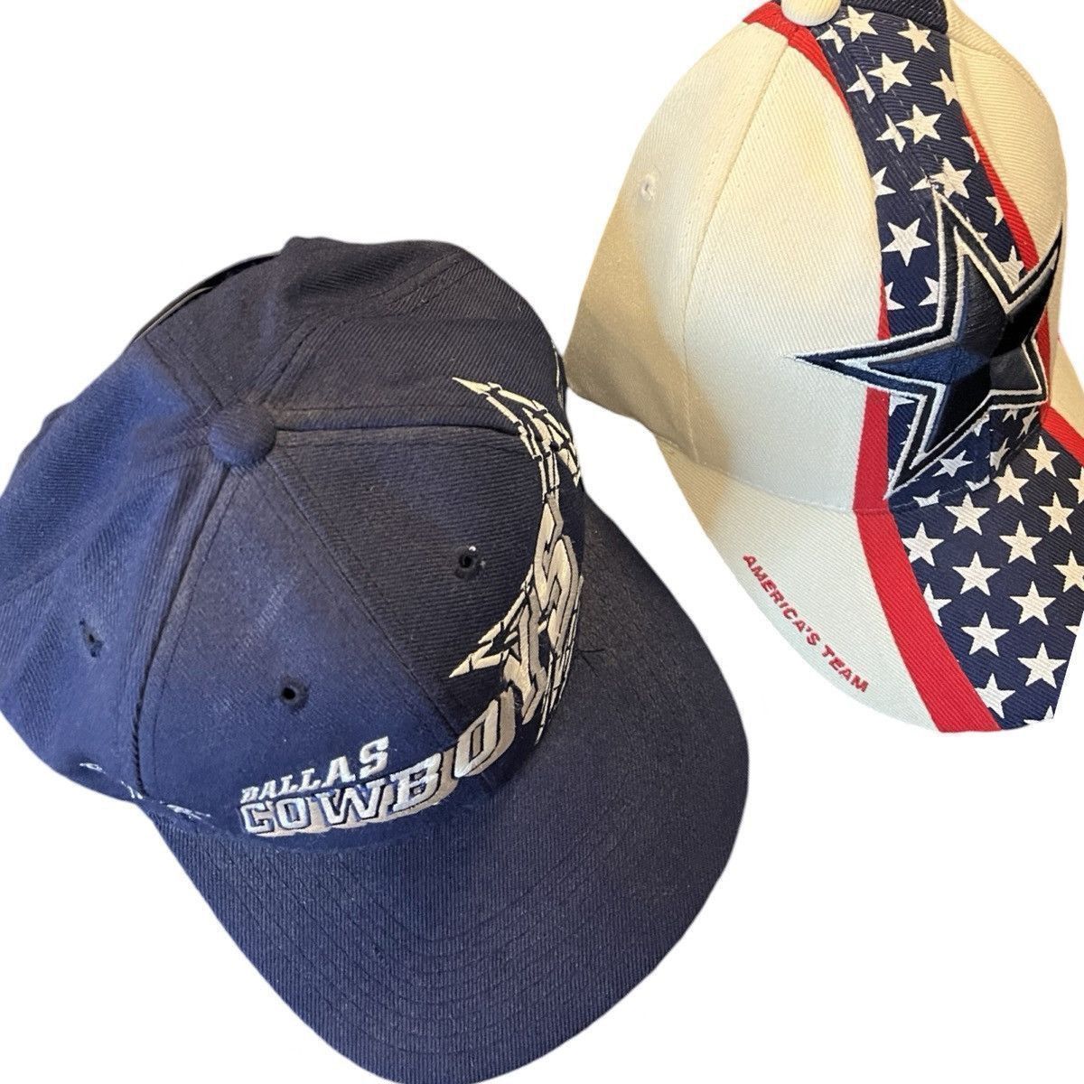 Vintage 2 90s Dallas Cowboys Snap Back Hapts Caps Reebok Pro Line Size ONE SIZE - 6 Thumbnail