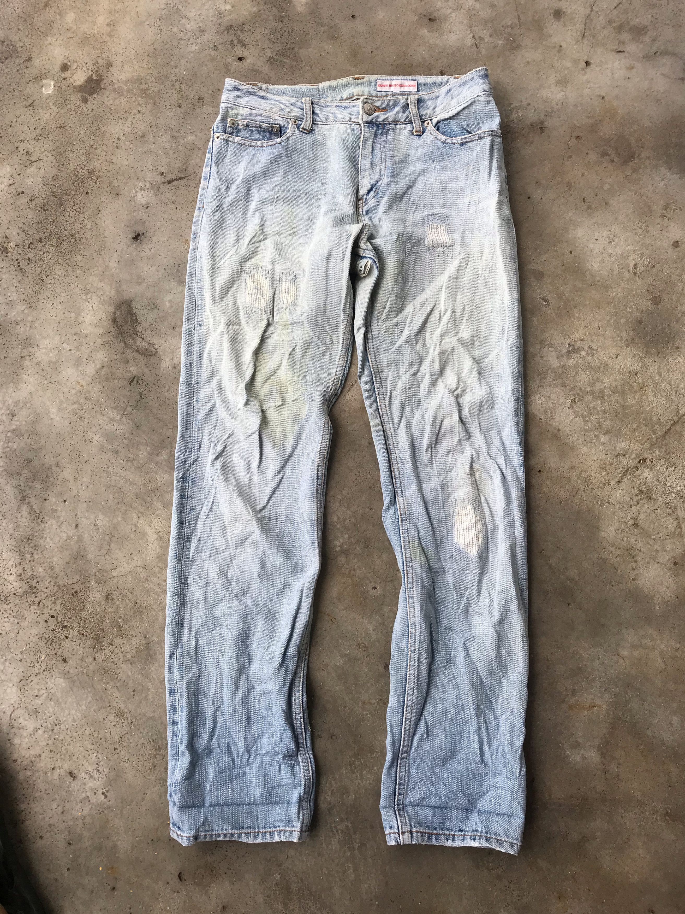 Vintage Earth music & ecology selvedge jeans Size US 28 / EU 44 - 4 Thumbnail