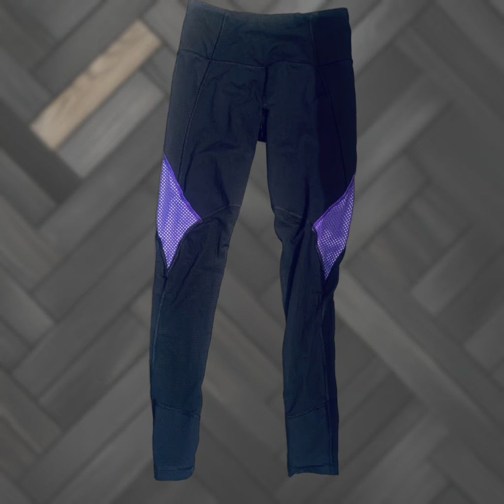 Victoria's Secret VINTAGE Victoria’s Secret VSX Sport Leggings Black Purple XS Women Activewear Knokout? Size 26" / US 2 / IT 38 - 1 Thumbnail