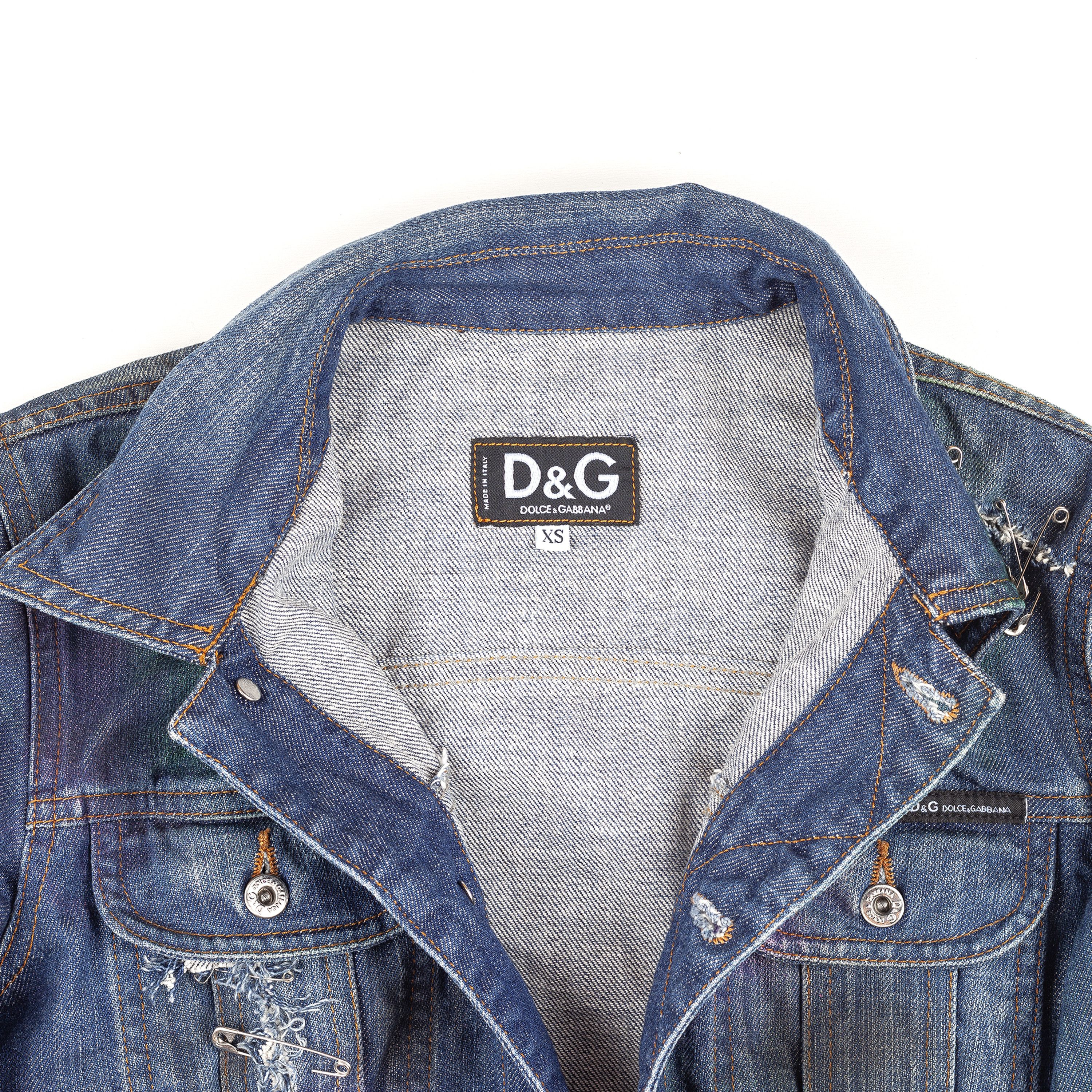 Dolce & Gabbana Dolce & Gabbana Spray Paint Denim Jacket (XS) Size XS / US 0-2 / IT 36-38 - 5 Thumbnail