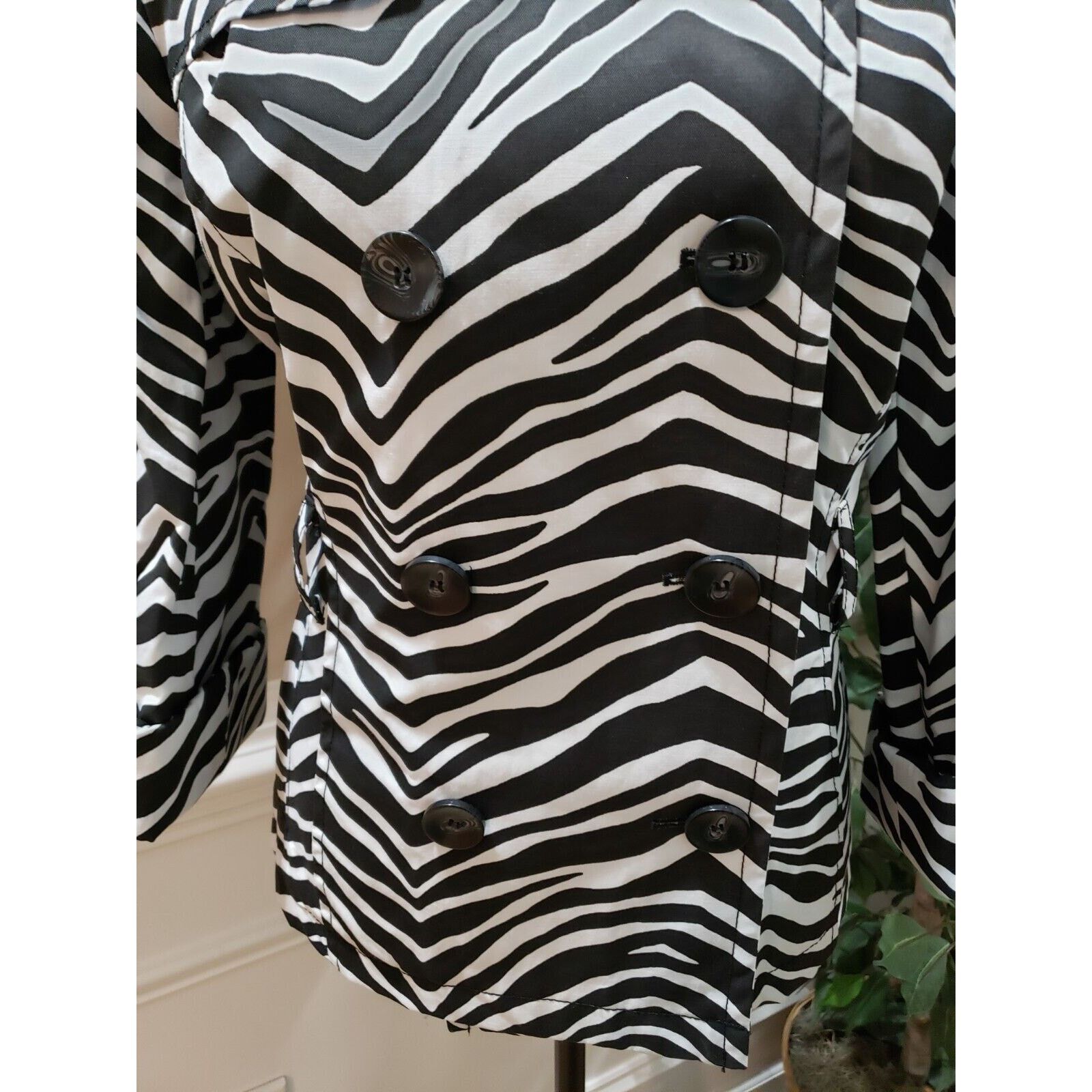 Other Grace Elements Zebra Print Double Breasted Trench Jacket M Size M / US 6-8 / IT 42-44 - 3 Thumbnail