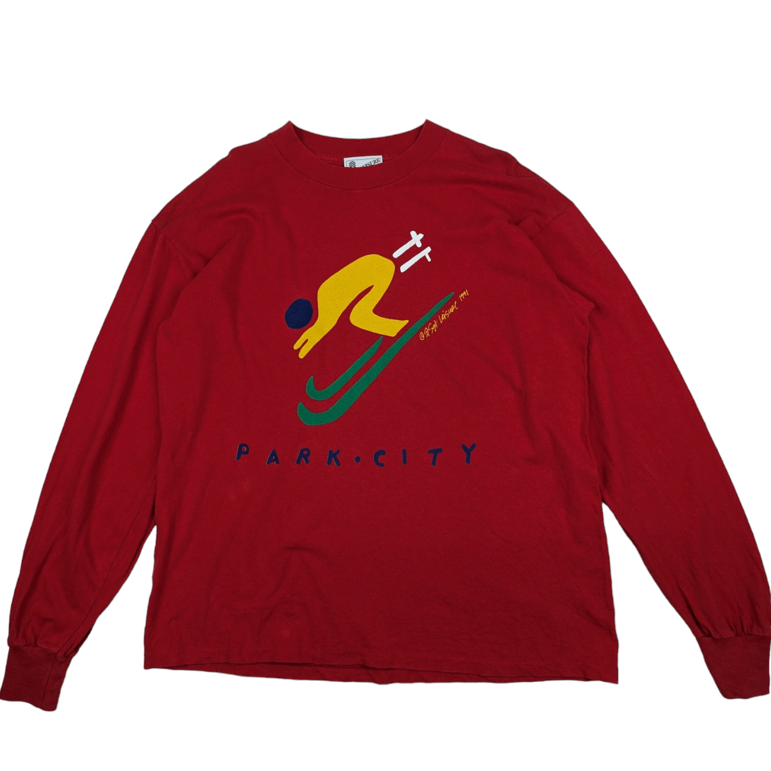 Vintage Vintage 1991 PARKCITY Skii Snowboard Long Sleeve T-Shirt Size US L / EU 52-54 / 3 - 2 Thumbnail