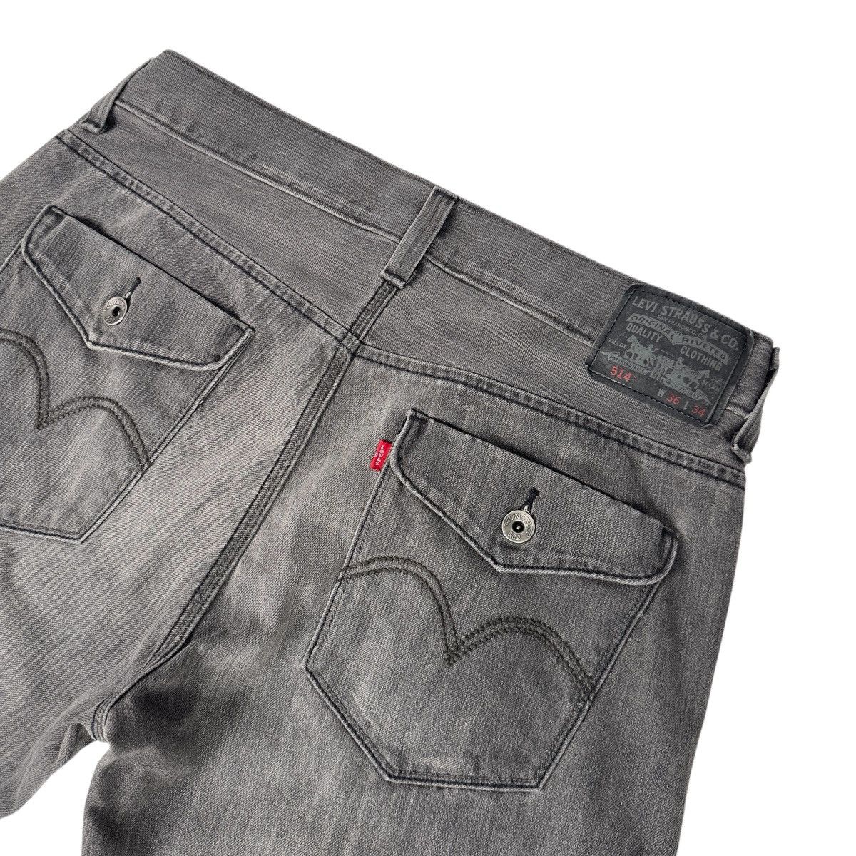 Levi's Levi's 514 Slim Straight Jeans Mens 36x34 Gray Wash Red Tab Size US 36 / EU 52 - 2 Thumbnail