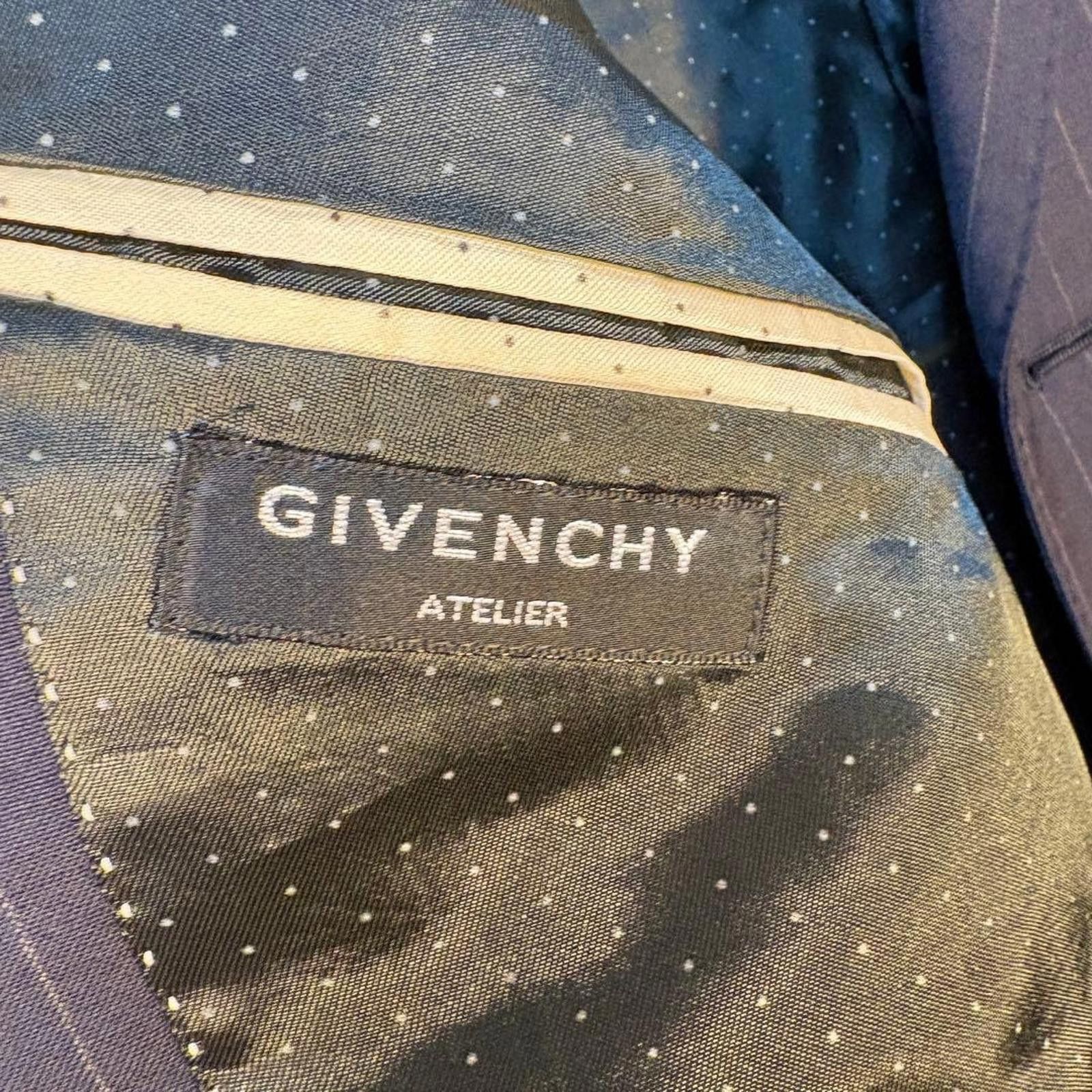 Givenchy Givenchy - Men's Black Pinstripe Suit Jacket and Trousers Size 38R - 6 Thumbnail