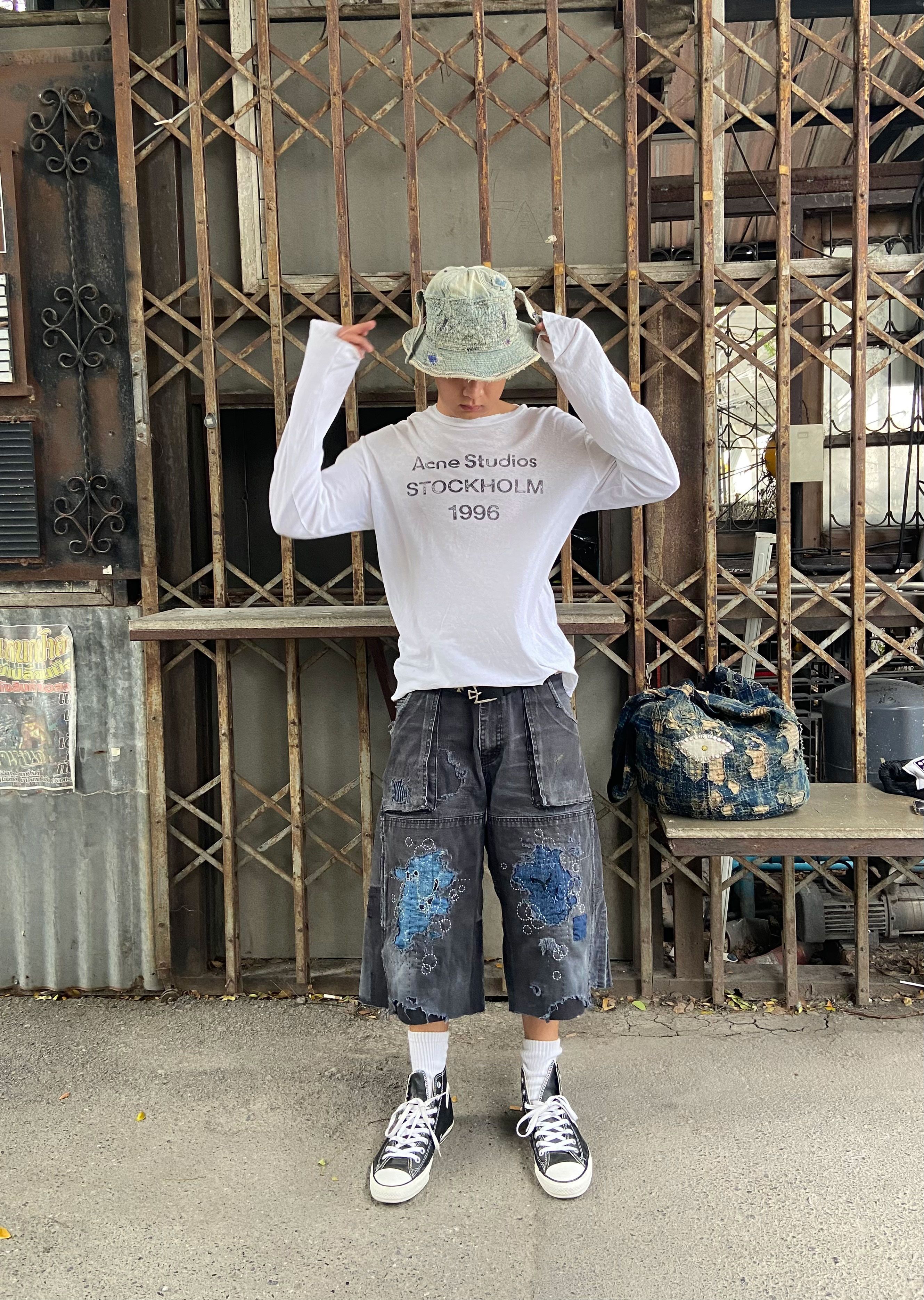 Japanese Brand Vintage Sashiko Repair Dickies Short Double Knee Pant Size US 34 / EU 50 - 8 Thumbnail