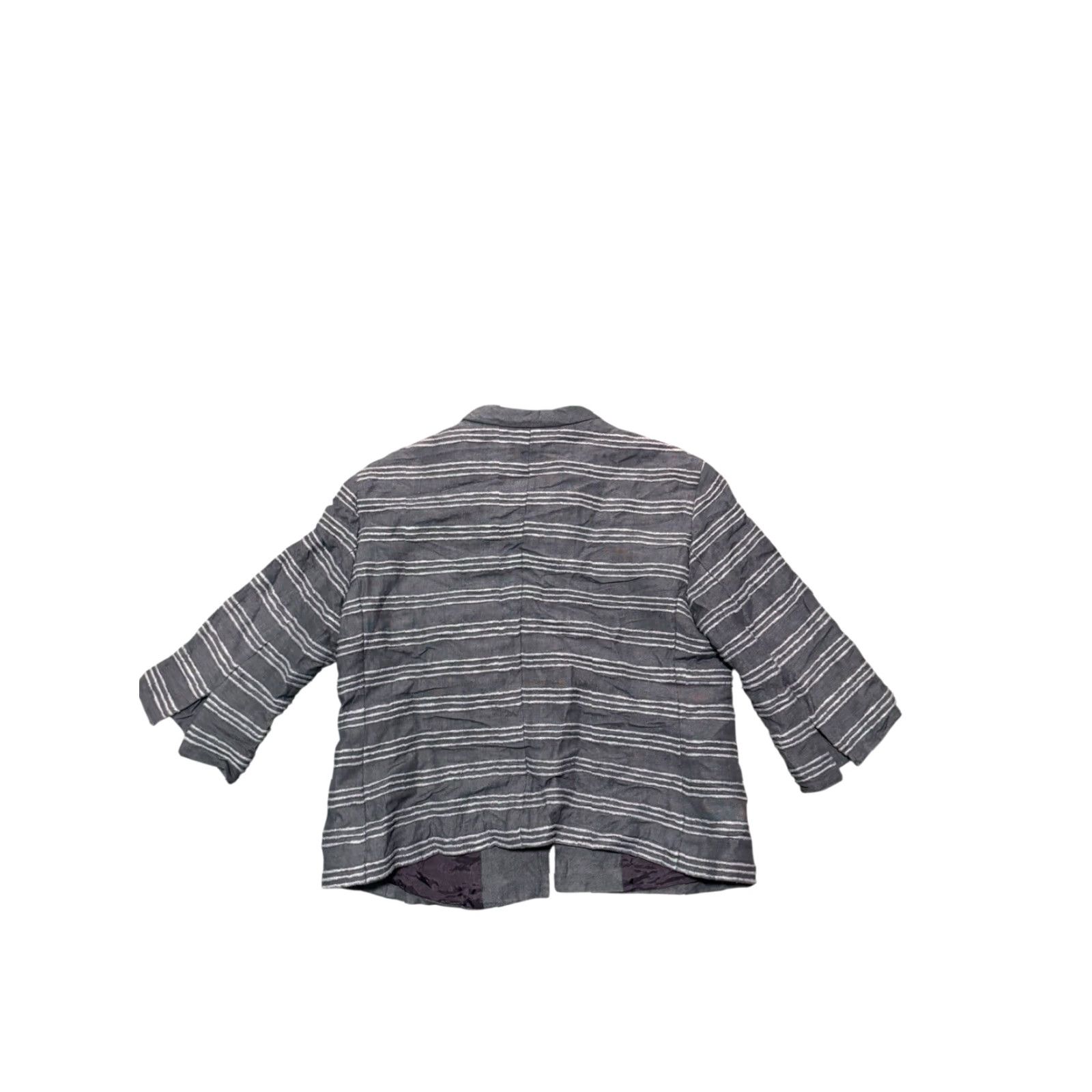 Akris Akris Punto 100% Silk Striped Jacket Blue White Hook Eye Sz 6 US 38 F 36 D - Blazer - Women - Regular - Basic Jacket - Designer - Vintage: No Size M / US 6-8 / IT 42-44 - 5 Thumbnail