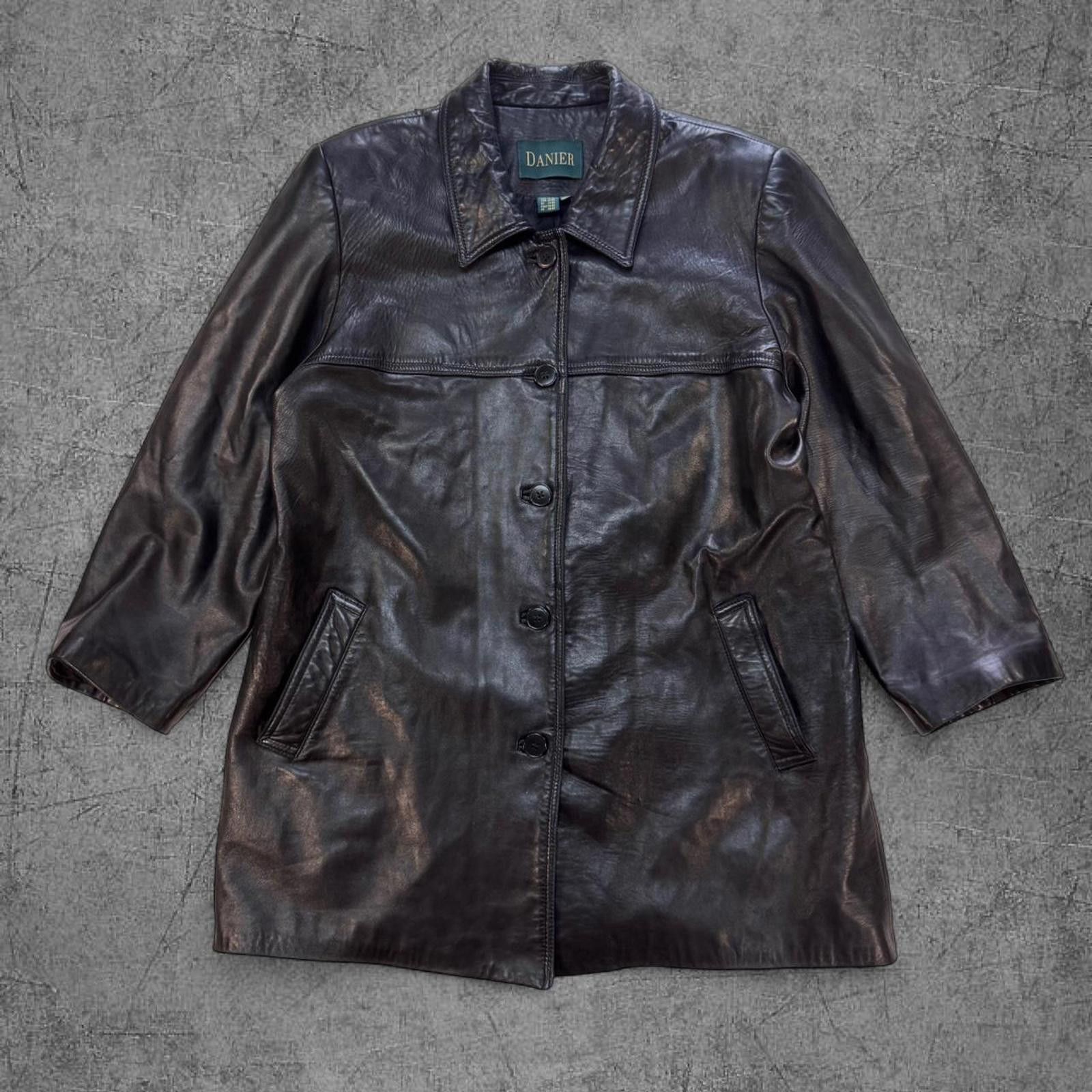 Leather Vintage Danier Button Up Leather Trench Coat Size XL / US 12-14 / IT 48-50 - 1 Thumbnail