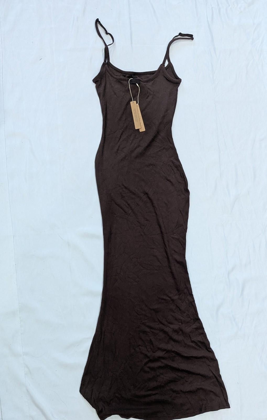 Swims NWT SKIMS Soft Lounge Long Slip Dress Phoenix Brown Size S Size S / US 4 / IT 40 - 3 Thumbnail