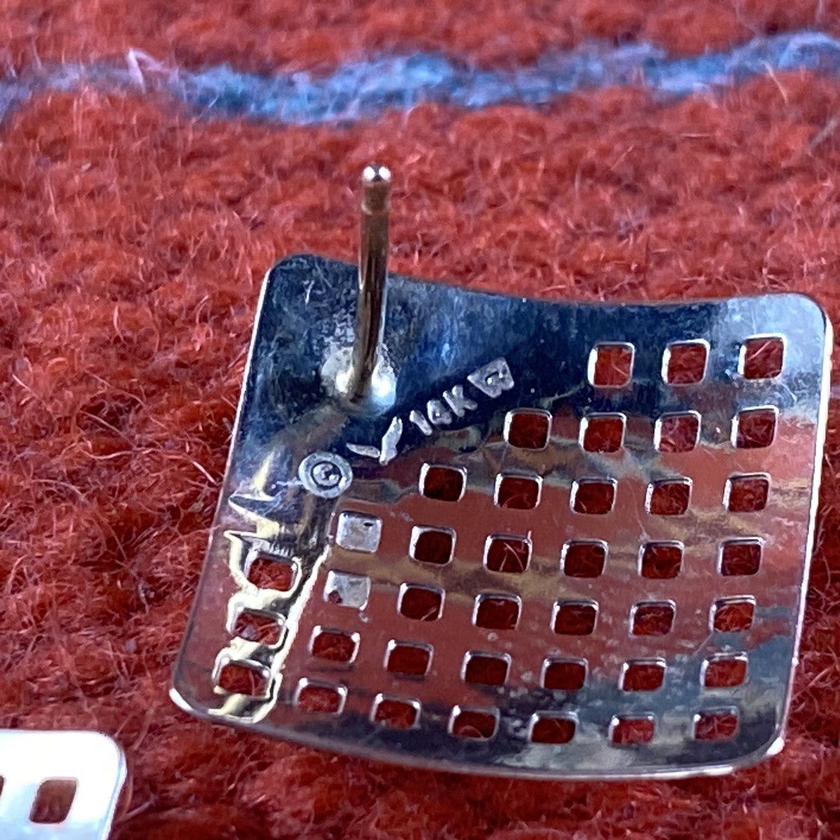 Kapital × Vintage Vtg Southwestern 14K Gold Geometric Square Aztec Earrings Size ONE SIZE - 5 Thumbnail