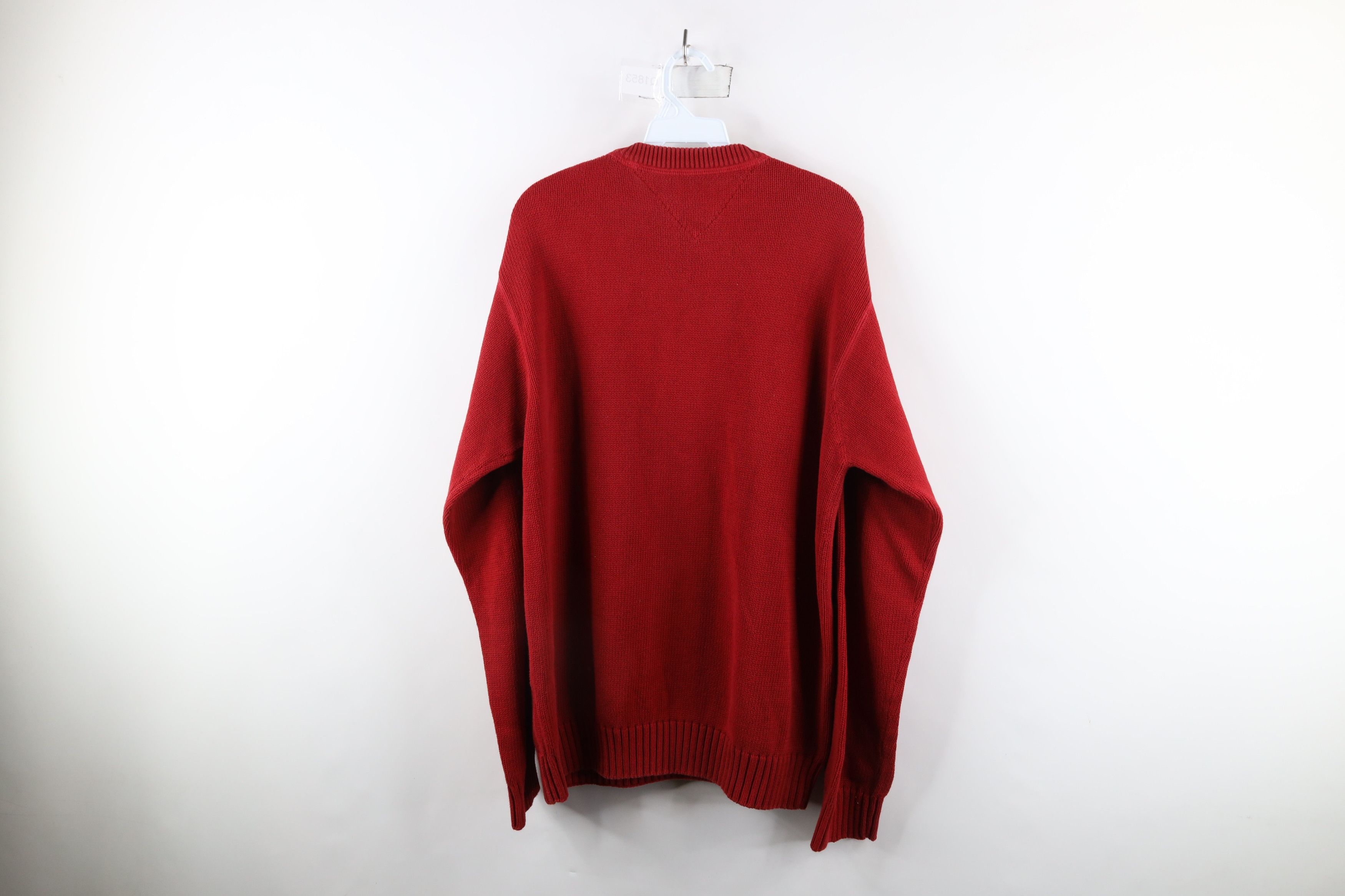 Tommy Hilfiger Vintage 90s Tommy Hilfiger Heavyweight Knit Sweater Red Size US L / EU 52-54 / 3 - 8 Thumbnail