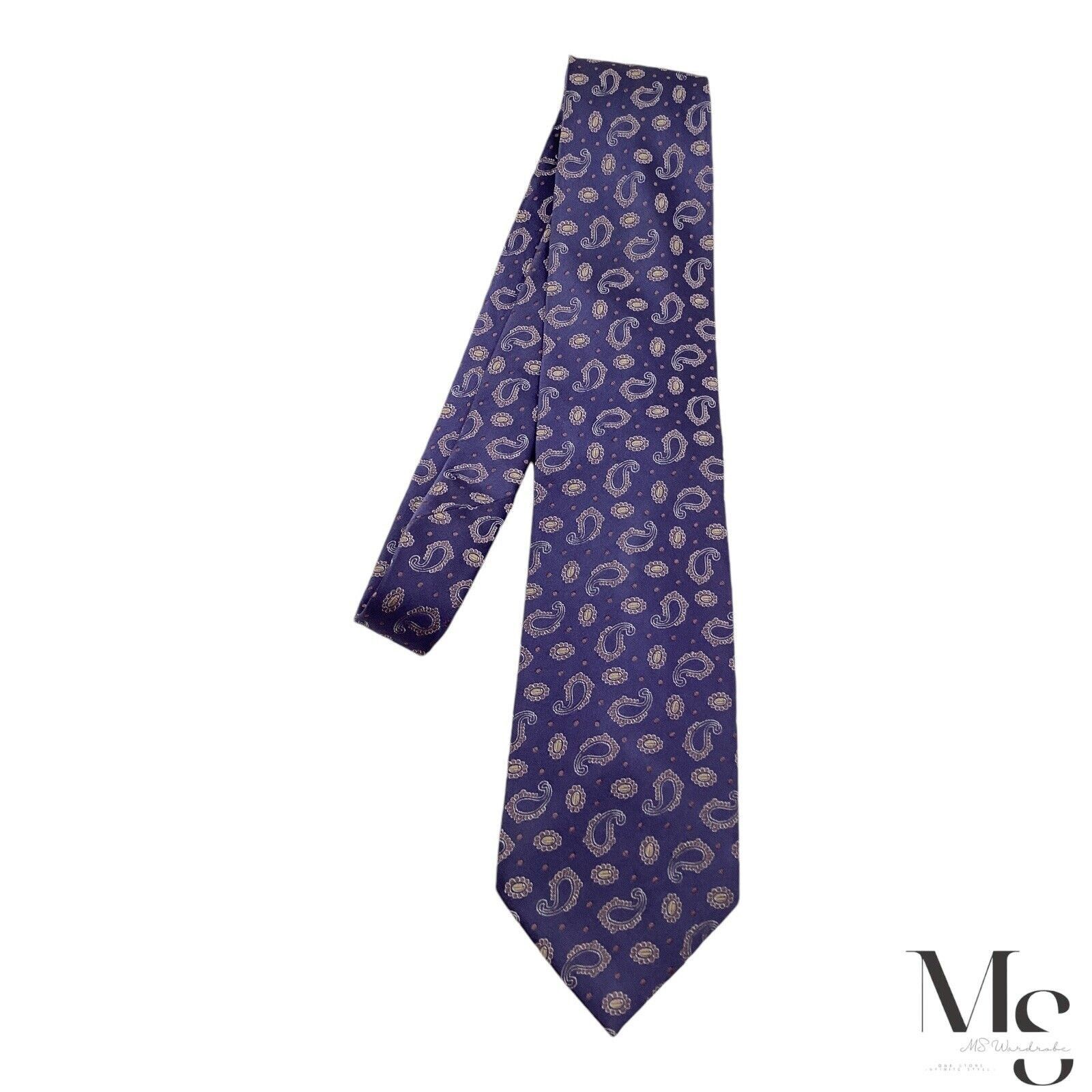 Ermenegildo Zegna ERMENEGILDO ZEGNA COUTURE PURPLE Paisley Silk Tie In Made It Size ONE SIZE - 6 Thumbnail