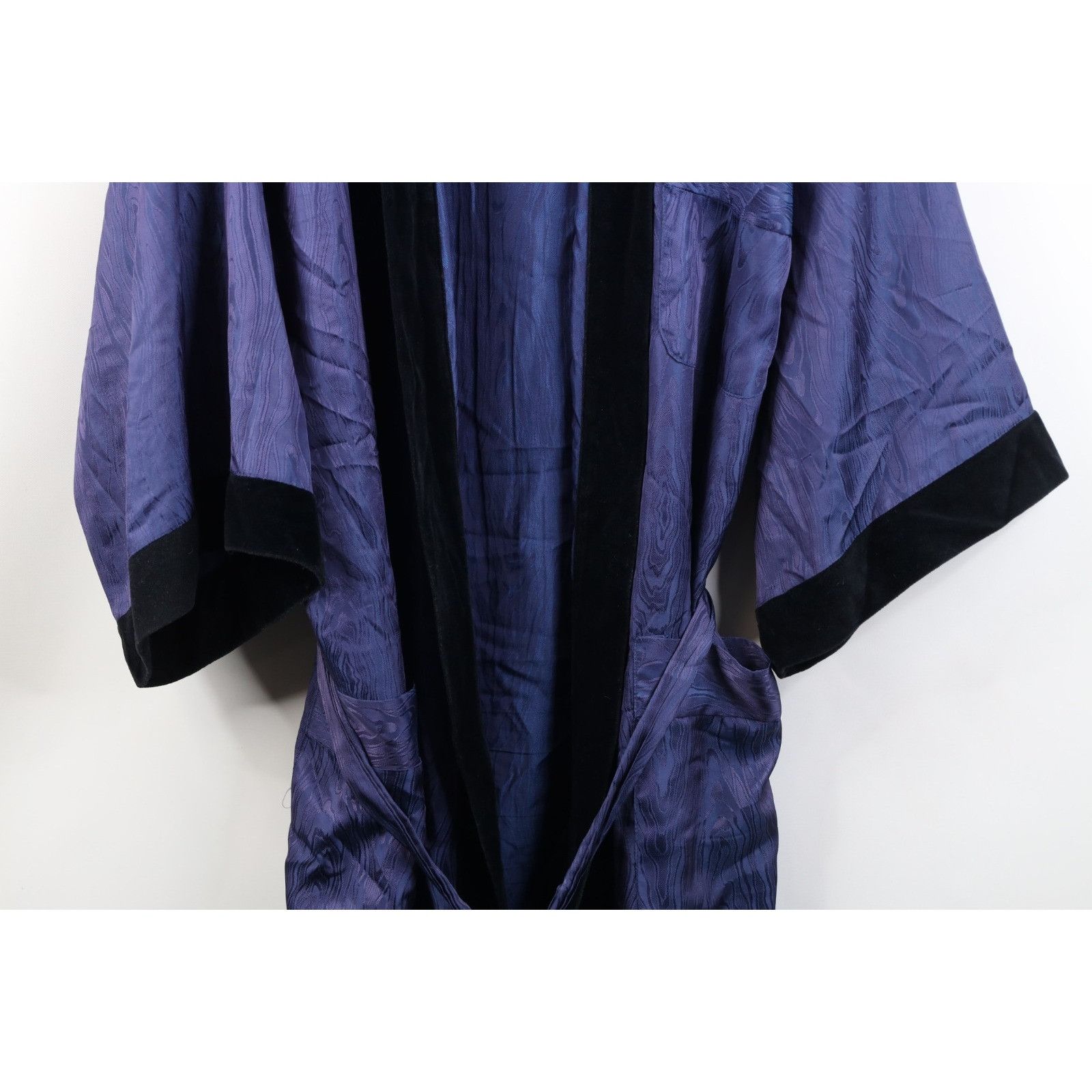 Pierre Cardin Vintage 70s Pierre CardinVelvet Trim Silky Belted Robe Size US S / EU 44-46 / 1 - 3 Thumbnail