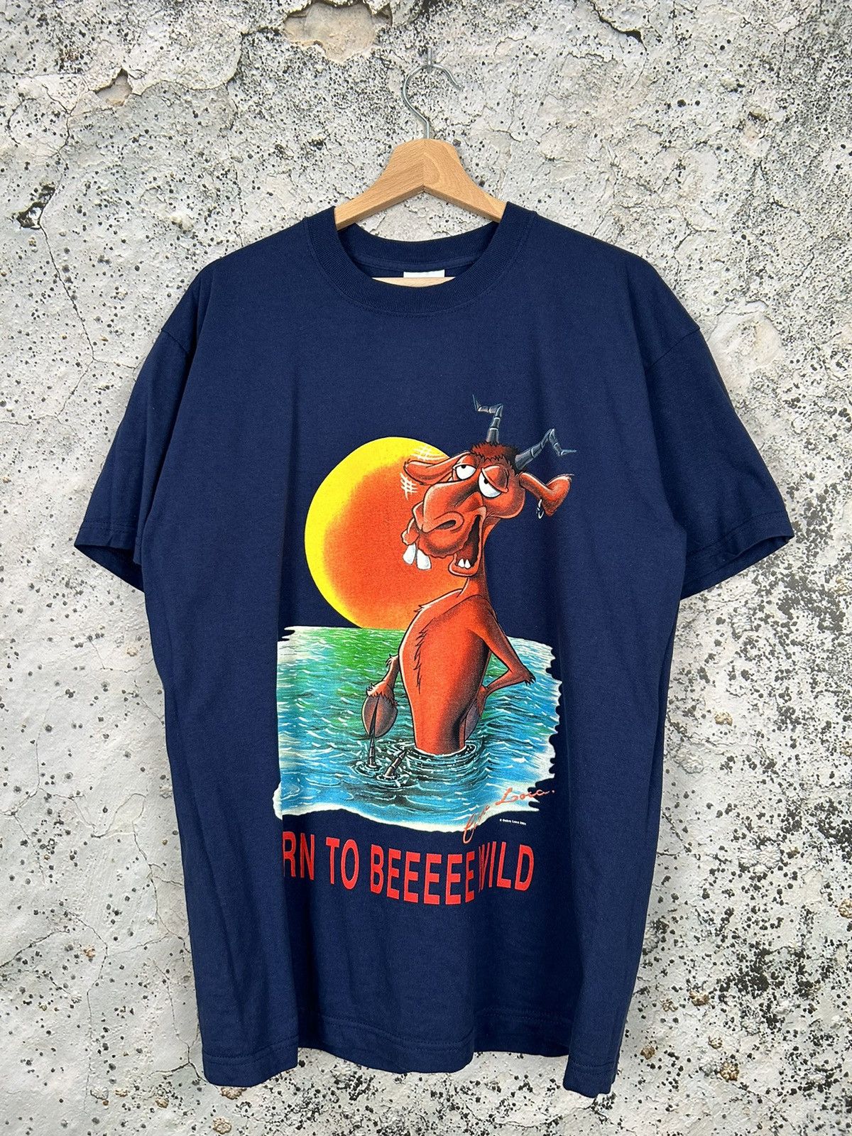 Vintage Vintage Graphic Tee Born Tu Be Wild Humor Hype Rare Size US L / EU 52-54 / 3 - 1 Thumbnail