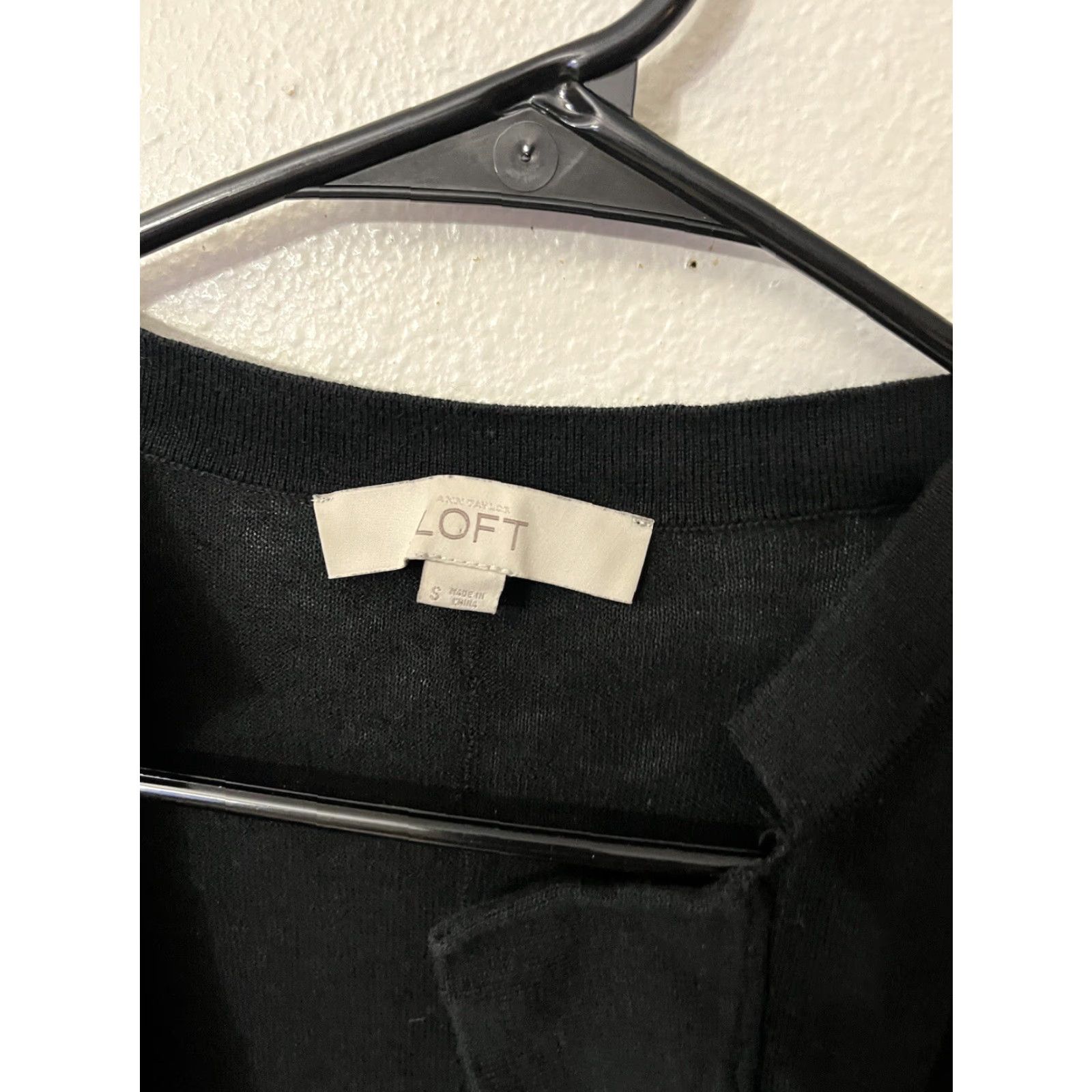 Loft VINTAGE LOFT Women's Cardigan Sweater Small 3/4 Sleeve Black Cotton Casual Workwear Seasonal Size S / US 4 / IT 40 - 3 Thumbnail